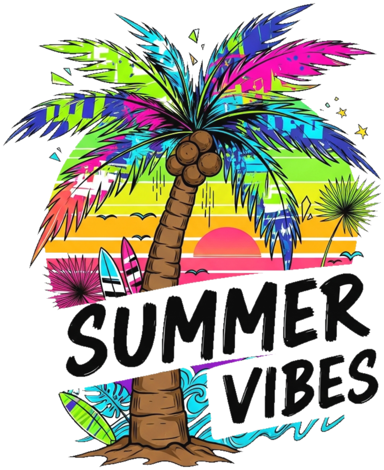 Áo Thun Màu Kem Tropical Design Summer Vibes Streetwear - 070426-10-34-CPW