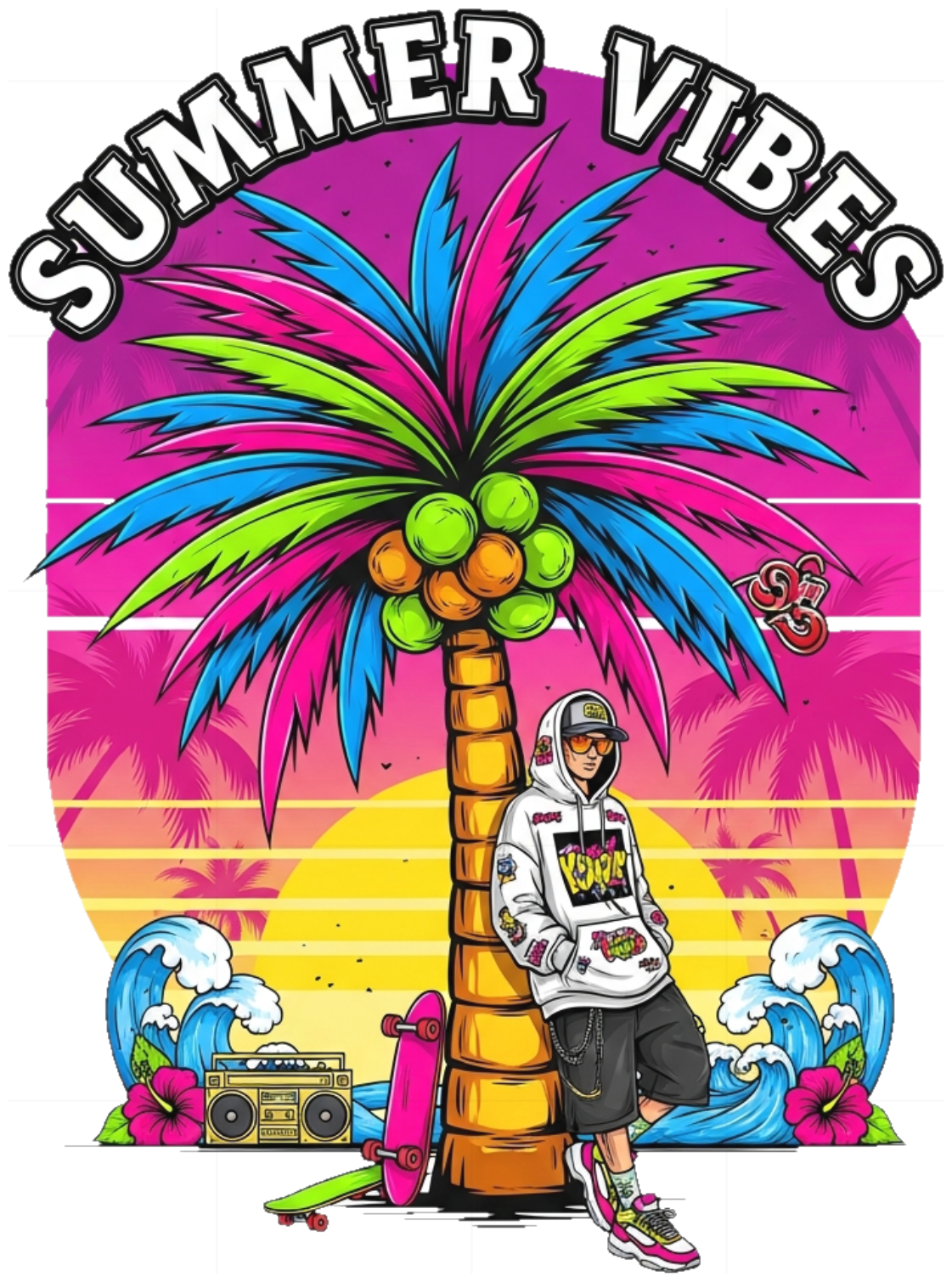 Áo Thun Tropical Design Streetwear Màu Kem - 070426-10-38-CSK