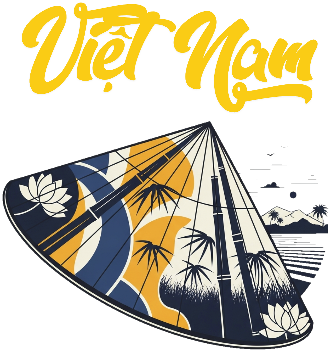 Áo Thun Trắng In Hình Nón Lá Việt Nam Thời Trang - 070426-13-57-KWB