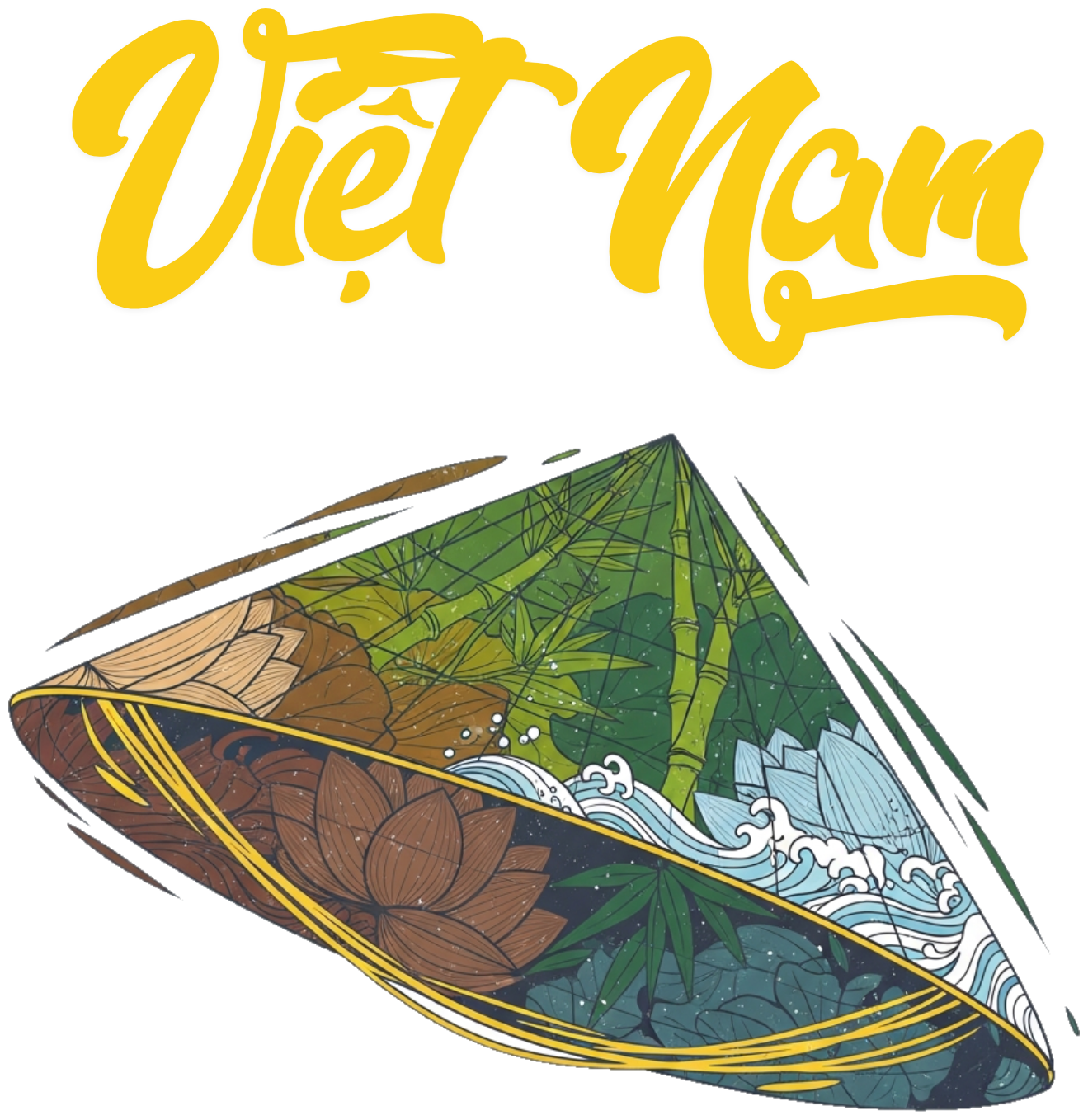 Áo Thun Trắng In Chữ Việt Nam Và Nón Lá Thời Trang - 070426-13-57-WMW