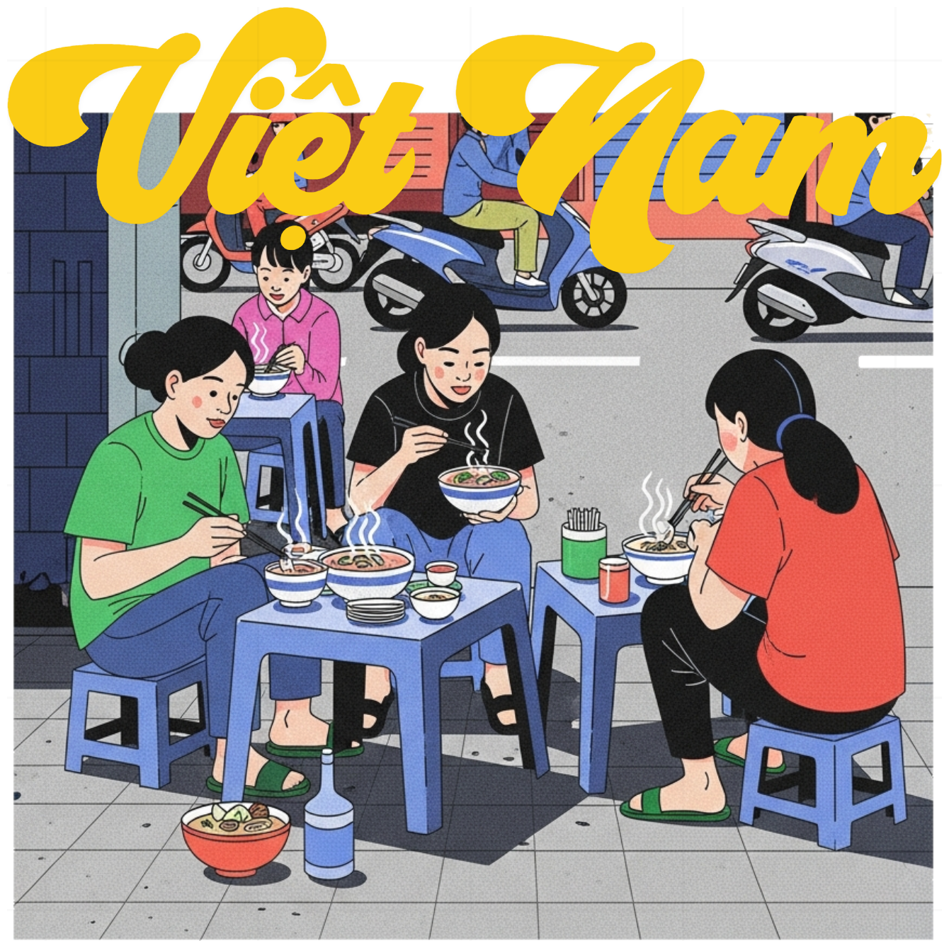 Áo Thun Việt Nam Phở Vỉa Hè Streetwear Trắng - 070426-15-38-WGA