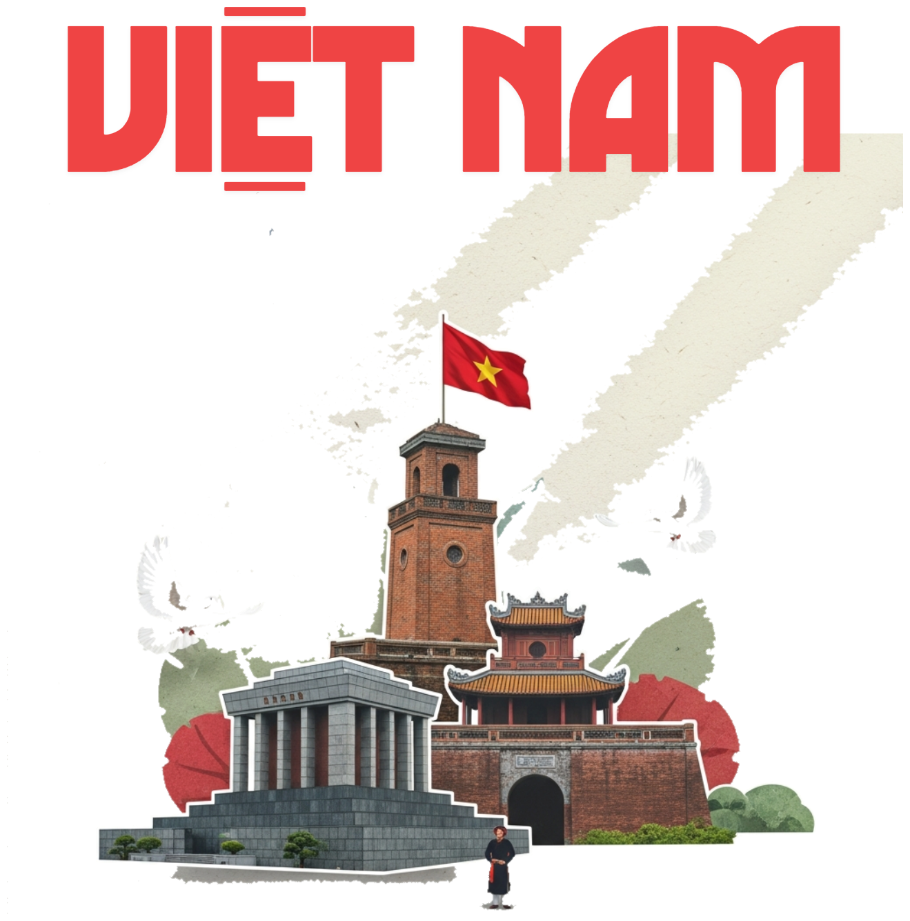 Áo Thun Trắng In Hình Nghệ Thuật Việt Nam Thời Trang - 070426-16-13-ZLO