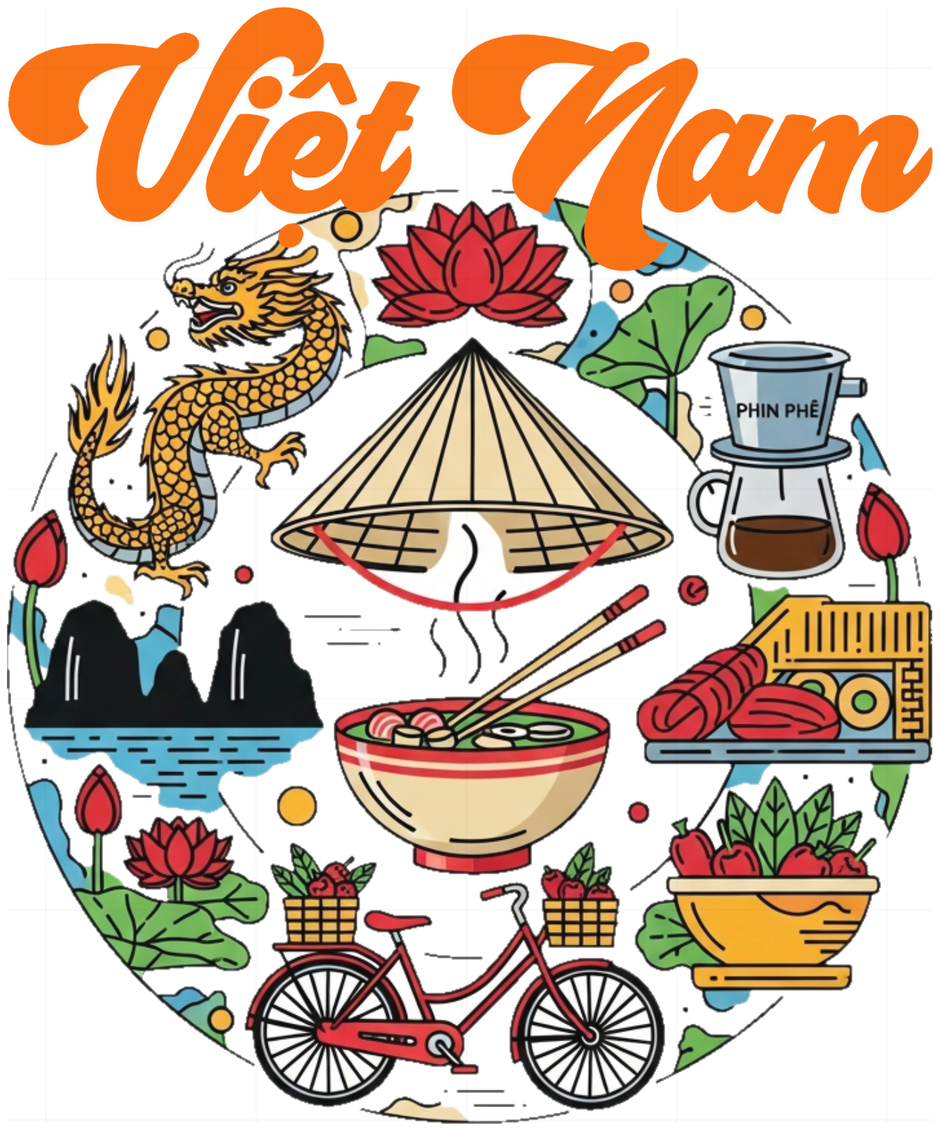 Áo Thun Trắng In Chữ Việt Nam Nghệ Thuật Cao Cấp - 070426-16-58-YAL