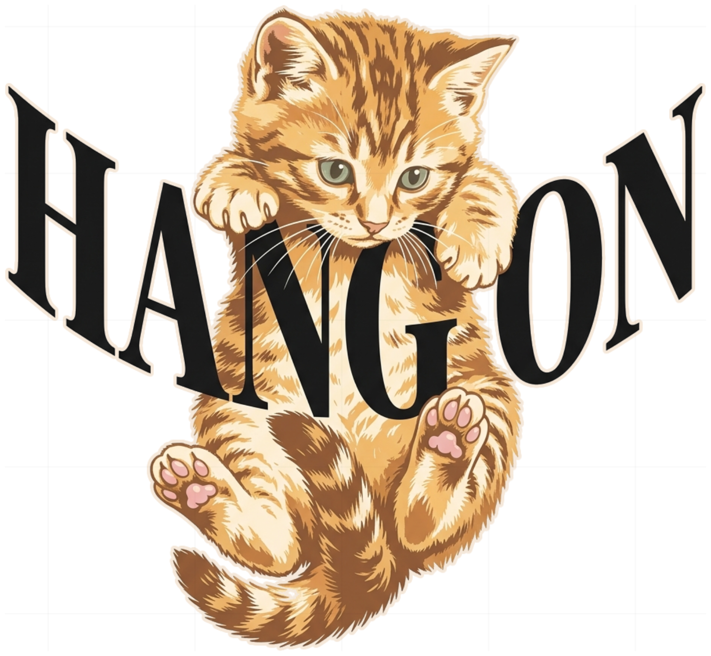 Áo Phông Unisex Mèo Con Hang On 90s Retro Cotton Cao Cấp Form Rộng Streetwear Trendy 70926-15-09-QRL