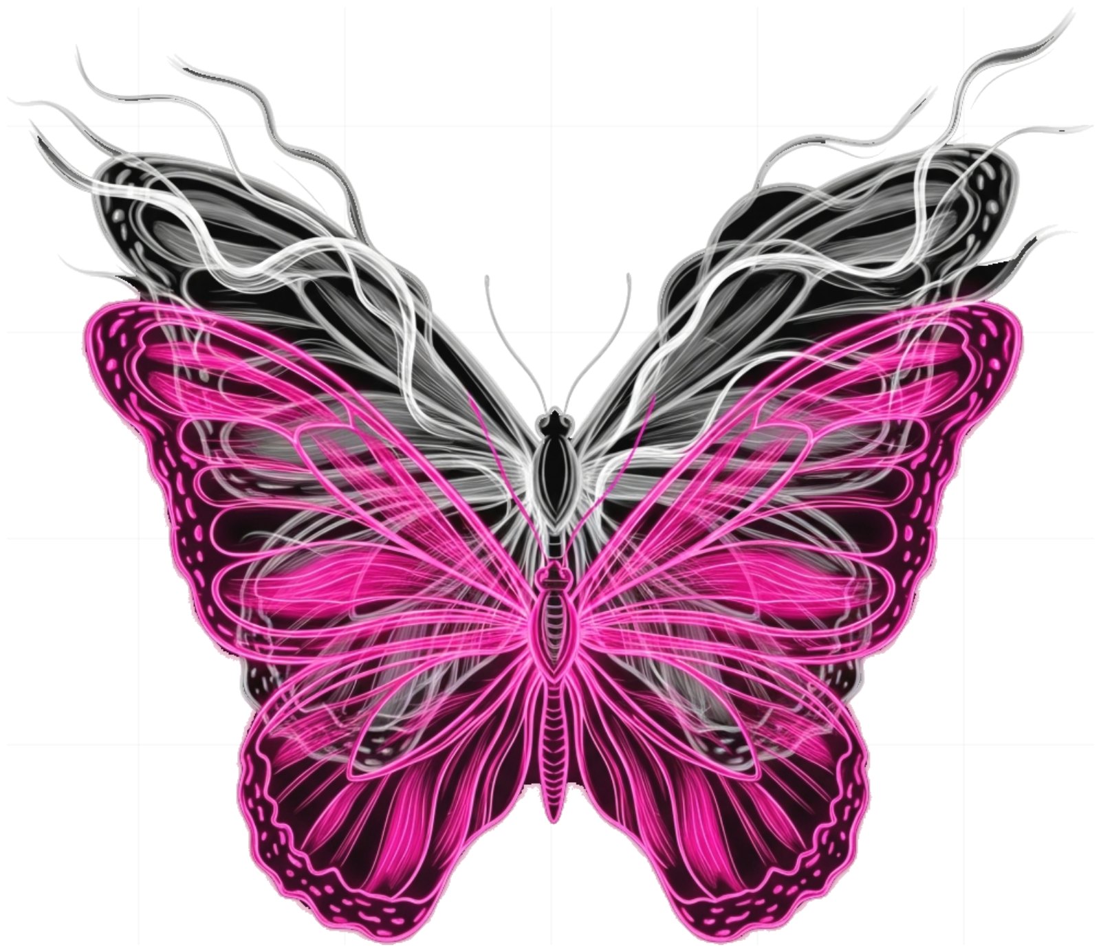 Áo Thun Đen Butterfly Pink Neon Y2K Streetwear Form Rộng Cotton - 080626-13-47-YLS