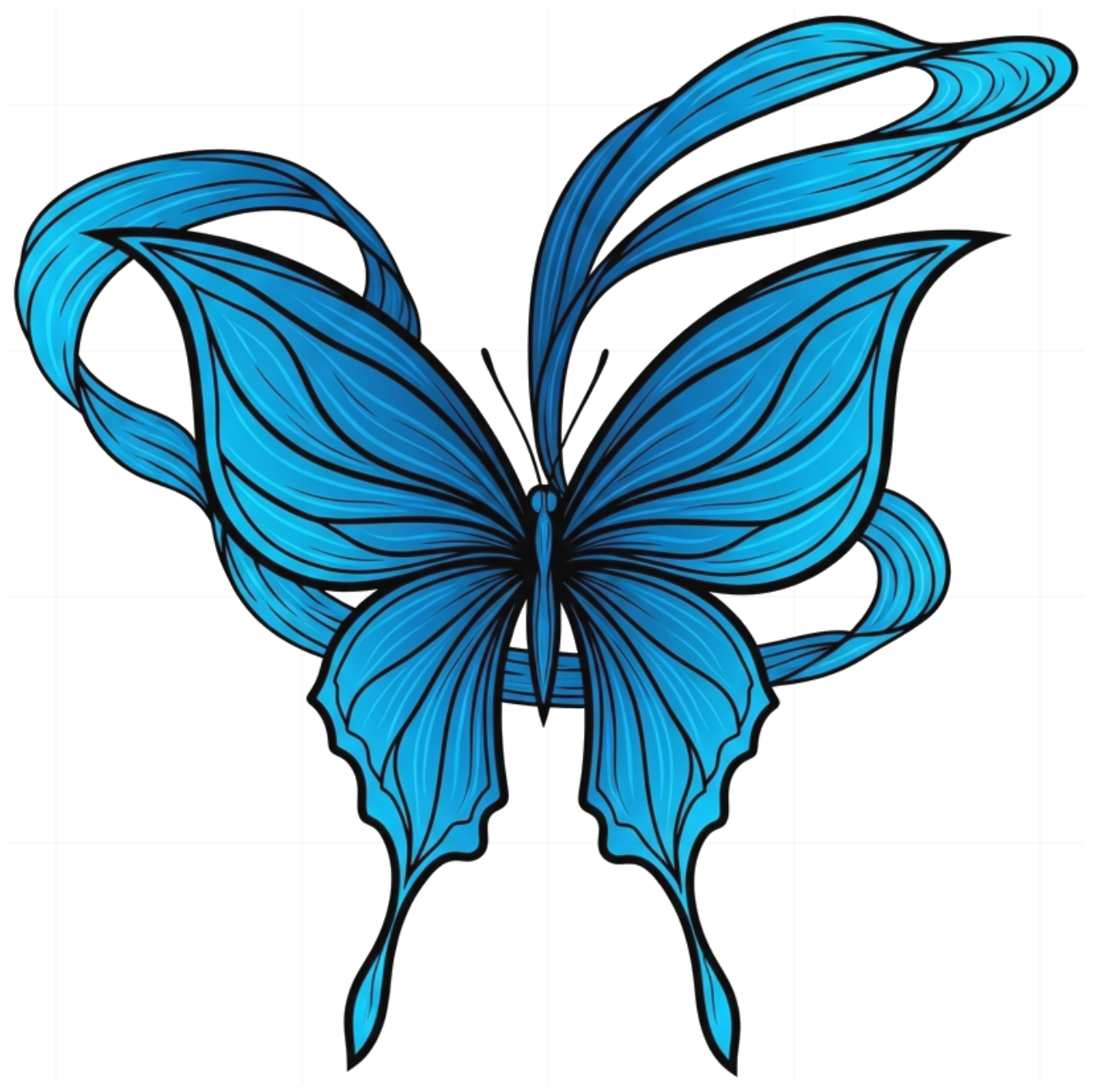Áo thun bướm xanh Electric Blue Design form rộng Cotton Unisex Y2K - 080626-13-51-HMU
