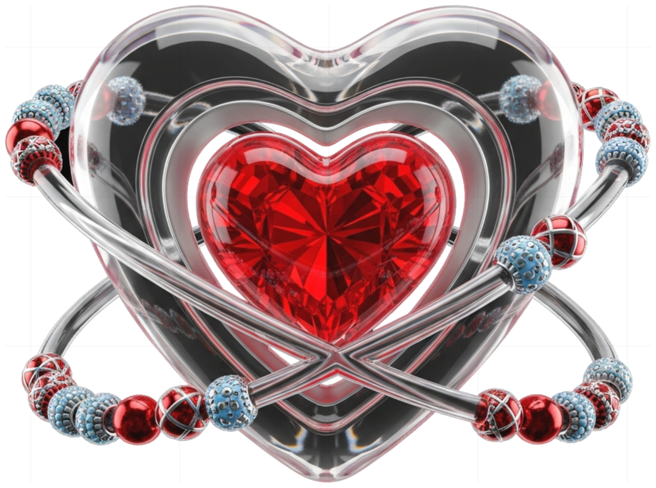 Áo Thun 3D Cyber Heart Design Form Rộng Tay Lỡ Cotton Cao Cấp - 080626-14-24-ASX