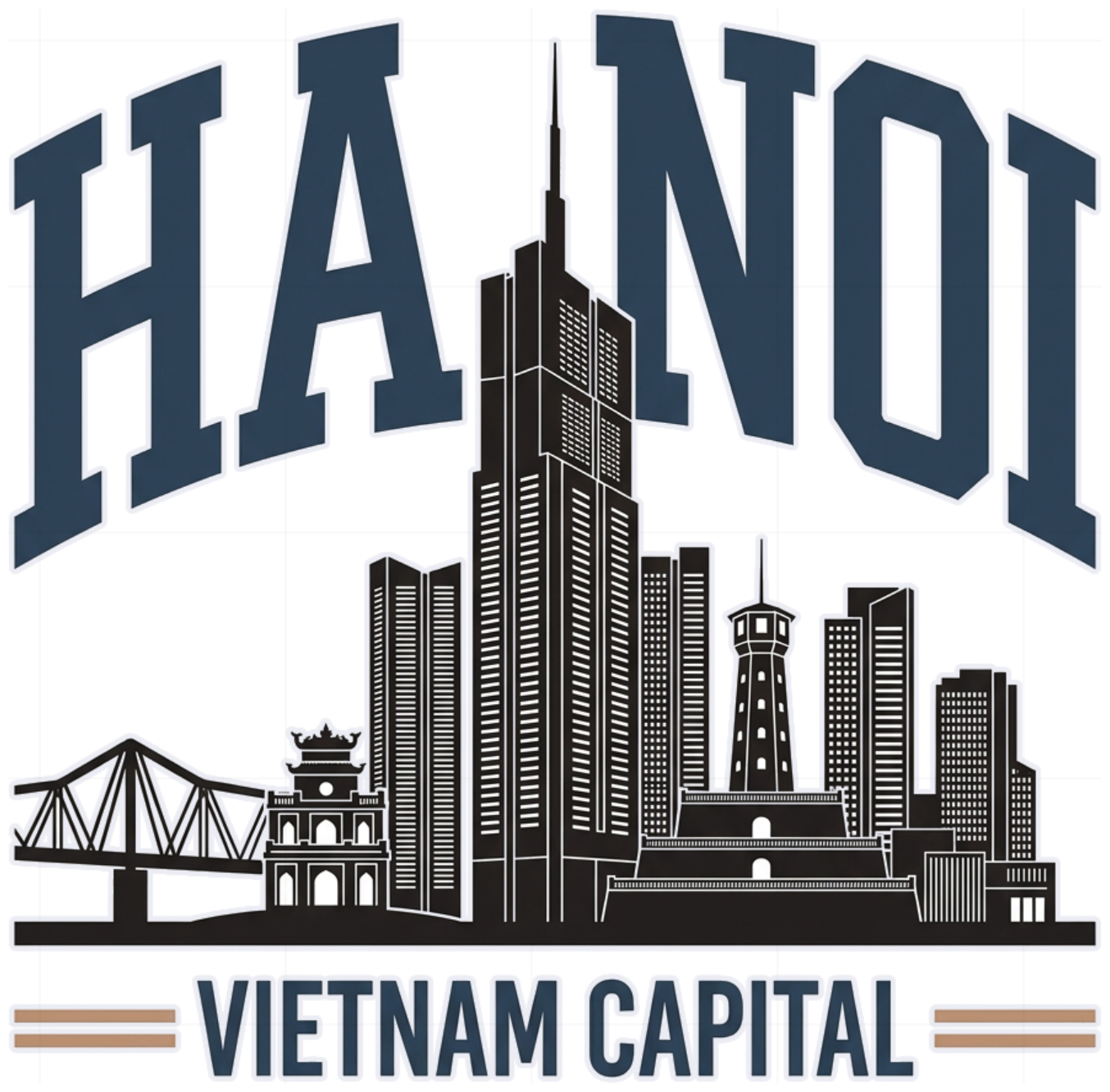 Áo thun Hà Nội Ha Noi Vietnam Capital Skyline Form Rộng Cotton Cao Cấp Streetwear - 080926-15-20-NWG