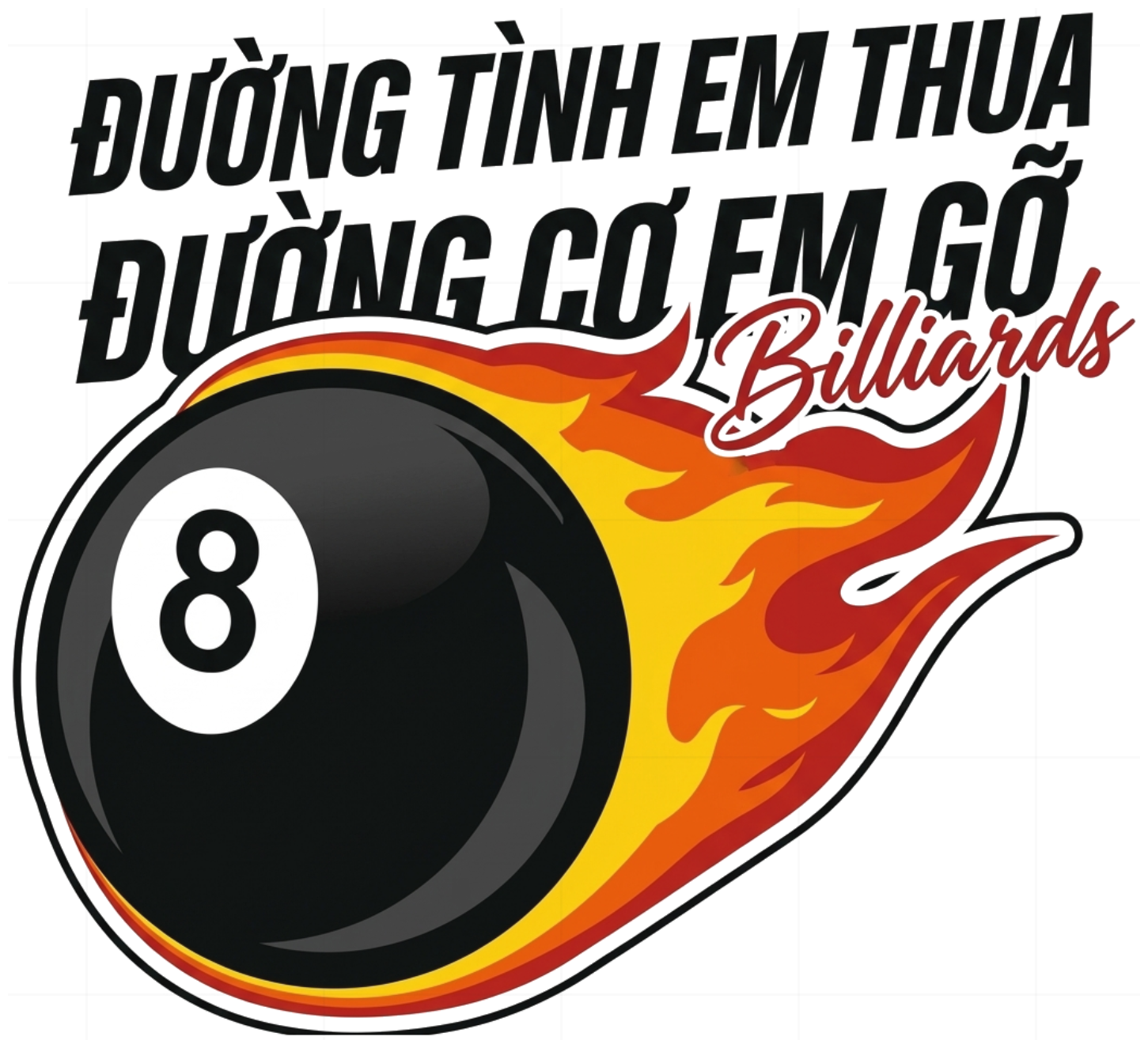 Áo Dài Tay Billiards Đường Tình Em Thua 8-Ball Streetwear Form Rộng Unisex Cotton 081026-14-59-WZW