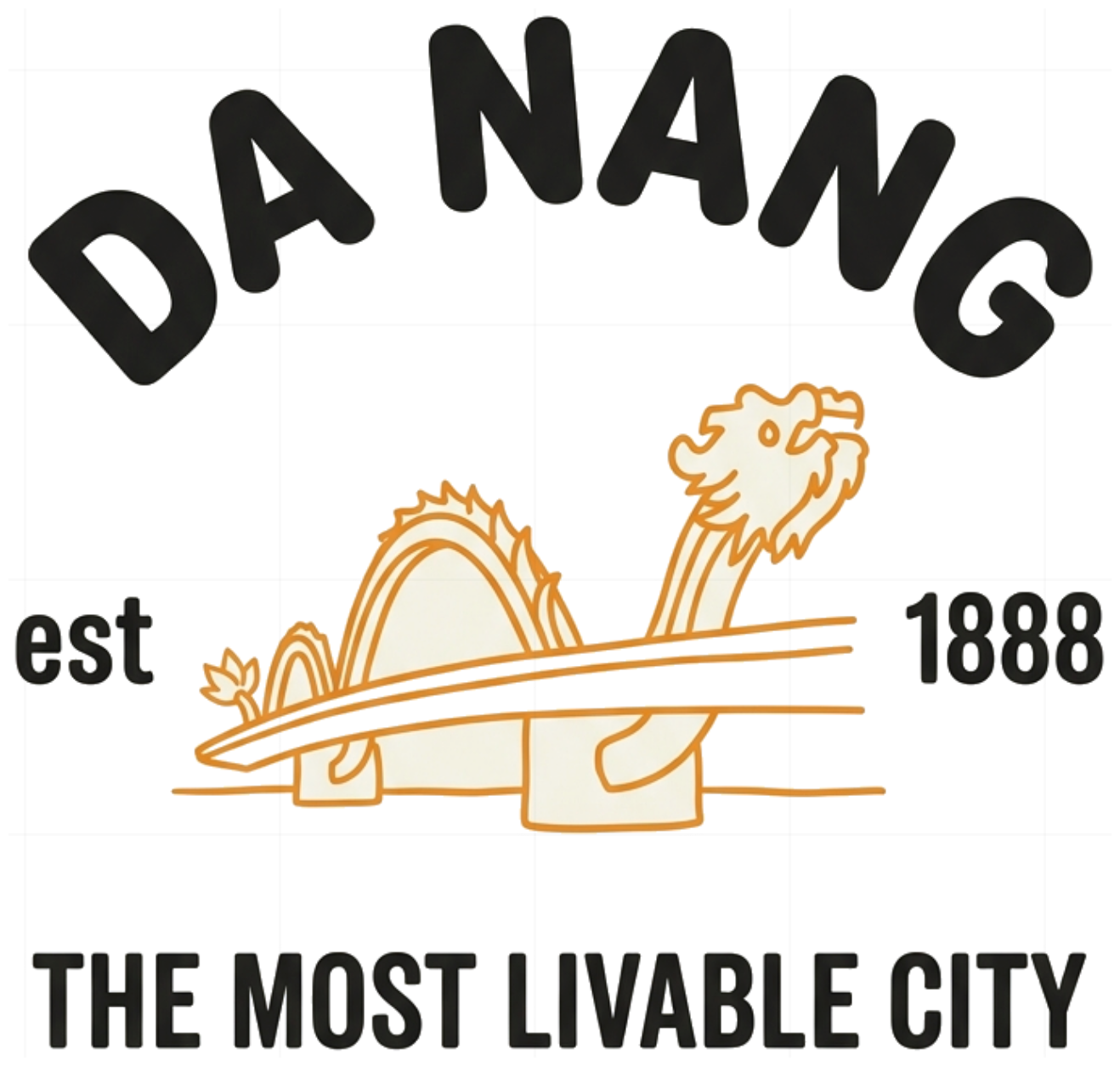 Áo Thun Đà Nẵng Da Nang City Cầu Rồng Form Rộng Áo Phông Unisex Cotton Du Lịch Cực Chất - 110926-14-51-YRO