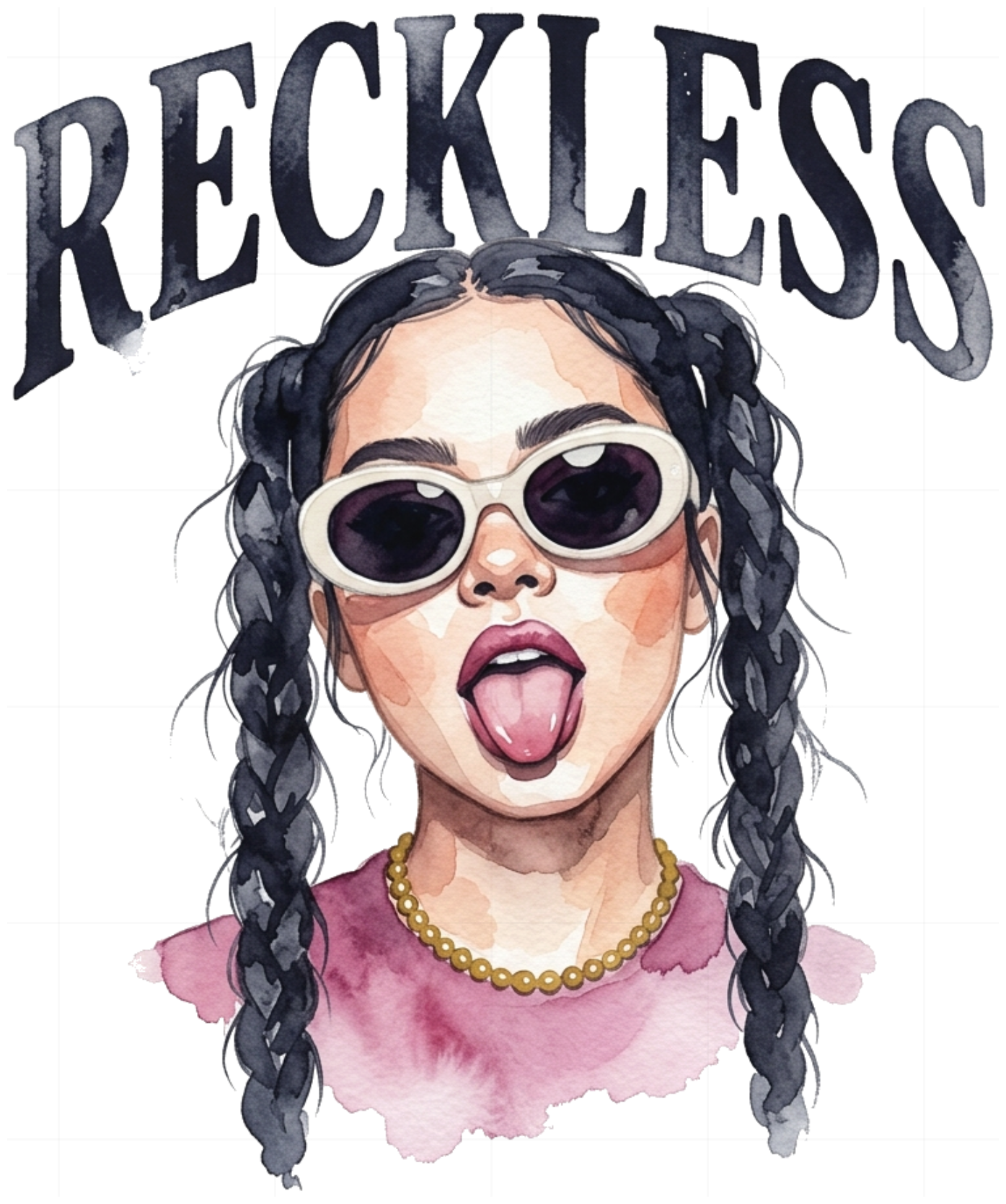 Áo Thun In Hình RECKLESS Watercolor Streetwear Phông Rộng Cotton Premium Cực Chất - 110926-15-36-LDK