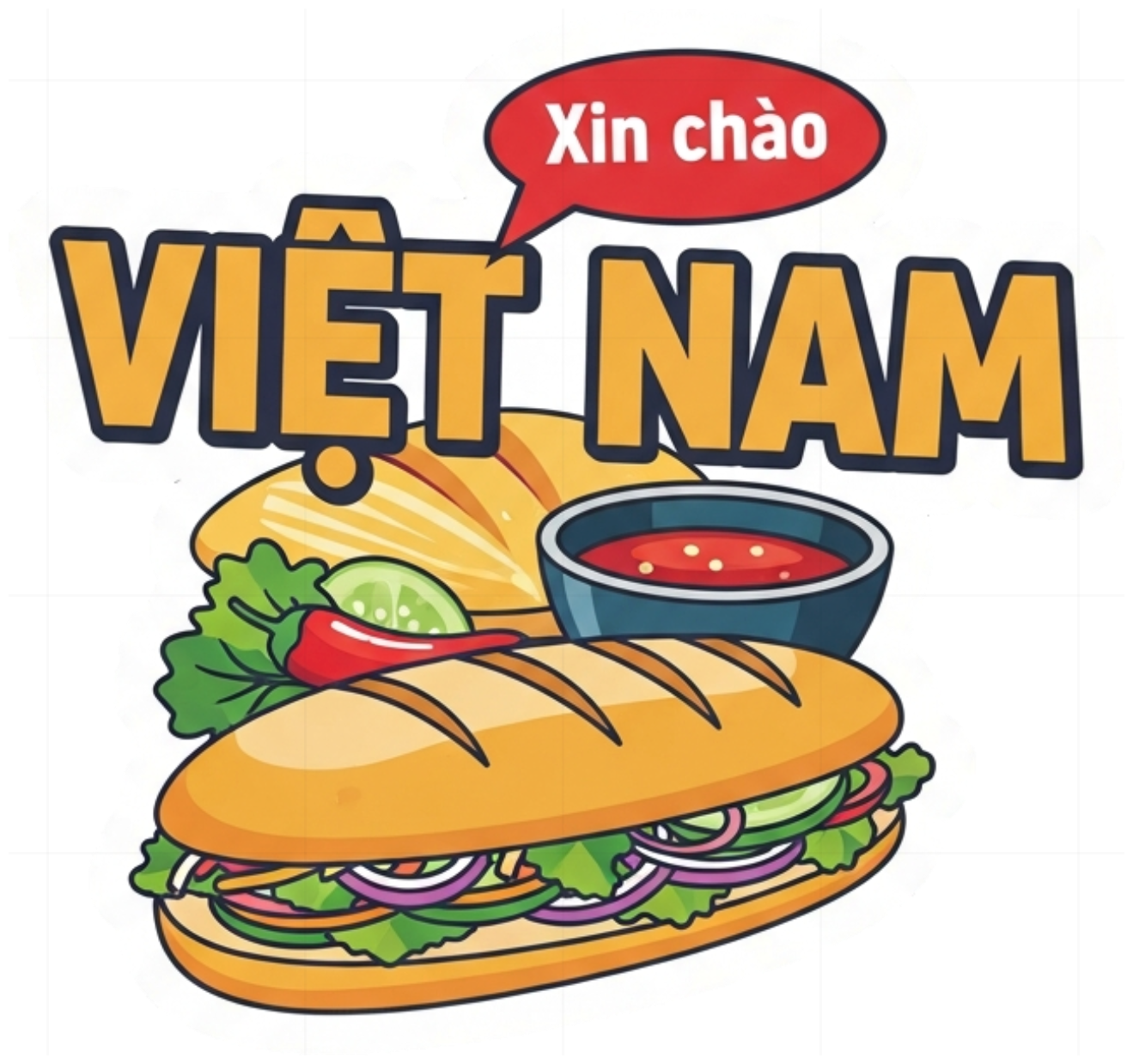 Áo Thun Việt Nam Bánh Mì Xin Chào Thiết Kế Hiện Đại - 130426-10-36-EIV