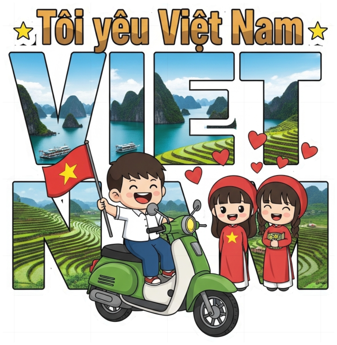 Áo Thun Trắng In Hình Vietnam Tự Hào - 130426-10-53-FZX