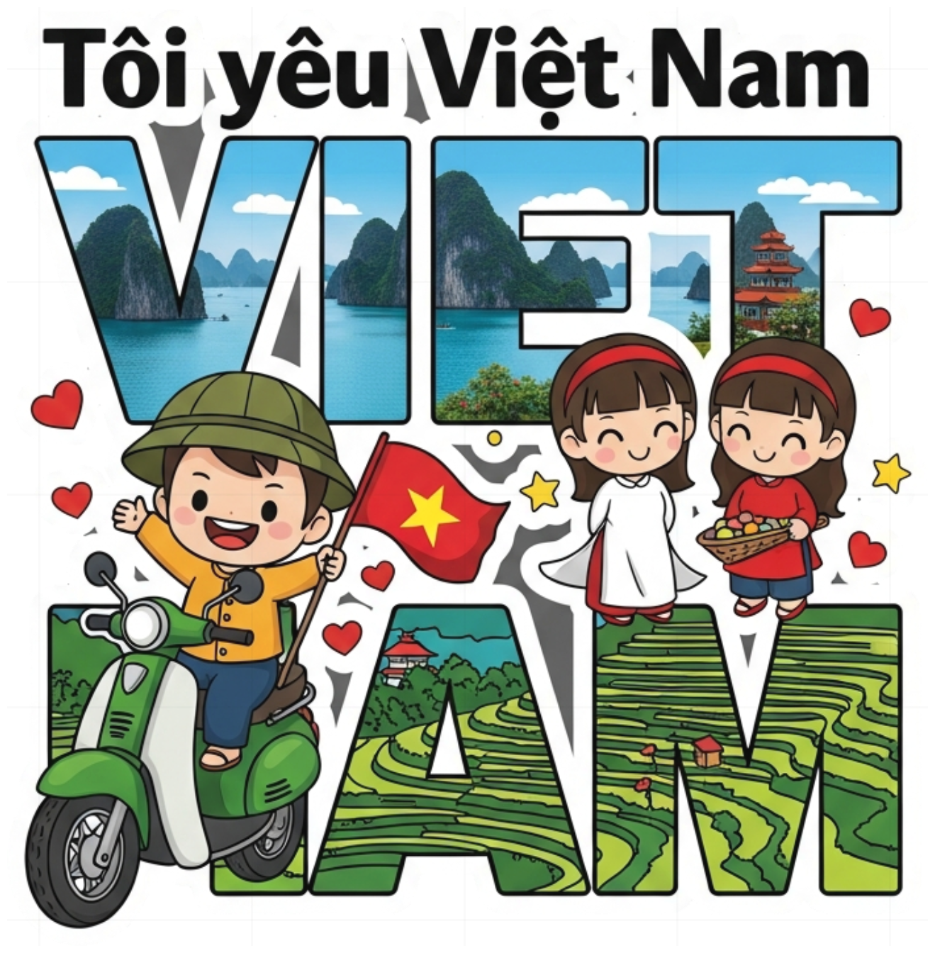 Áo Thun Trắng In Hình Việt Nam Độc Đáo - 130426-10-58-YXA