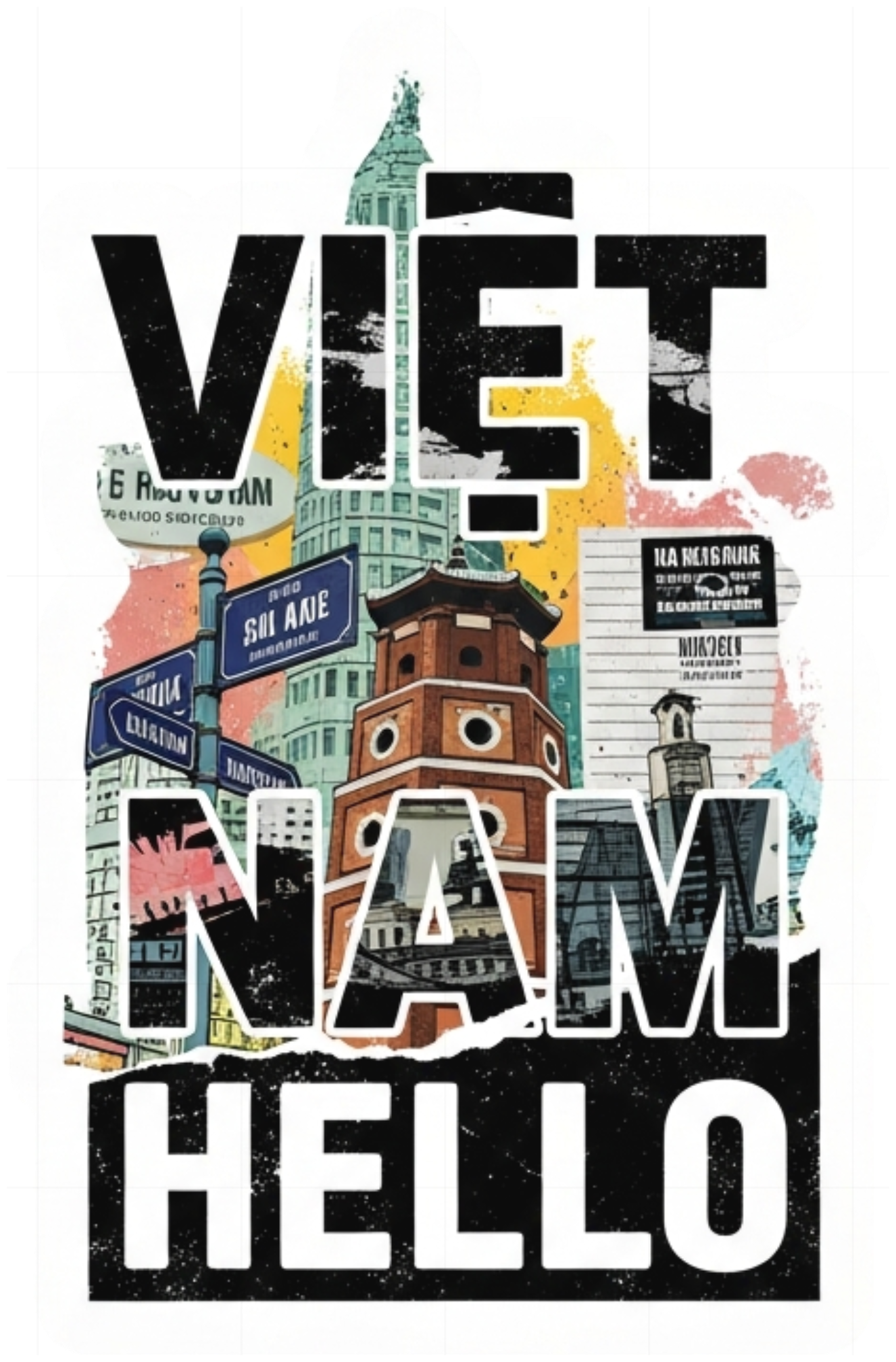 Áo Thun Trắng In Hình Viet Nam Hello Phong Cách - 130426-11-41-QOD