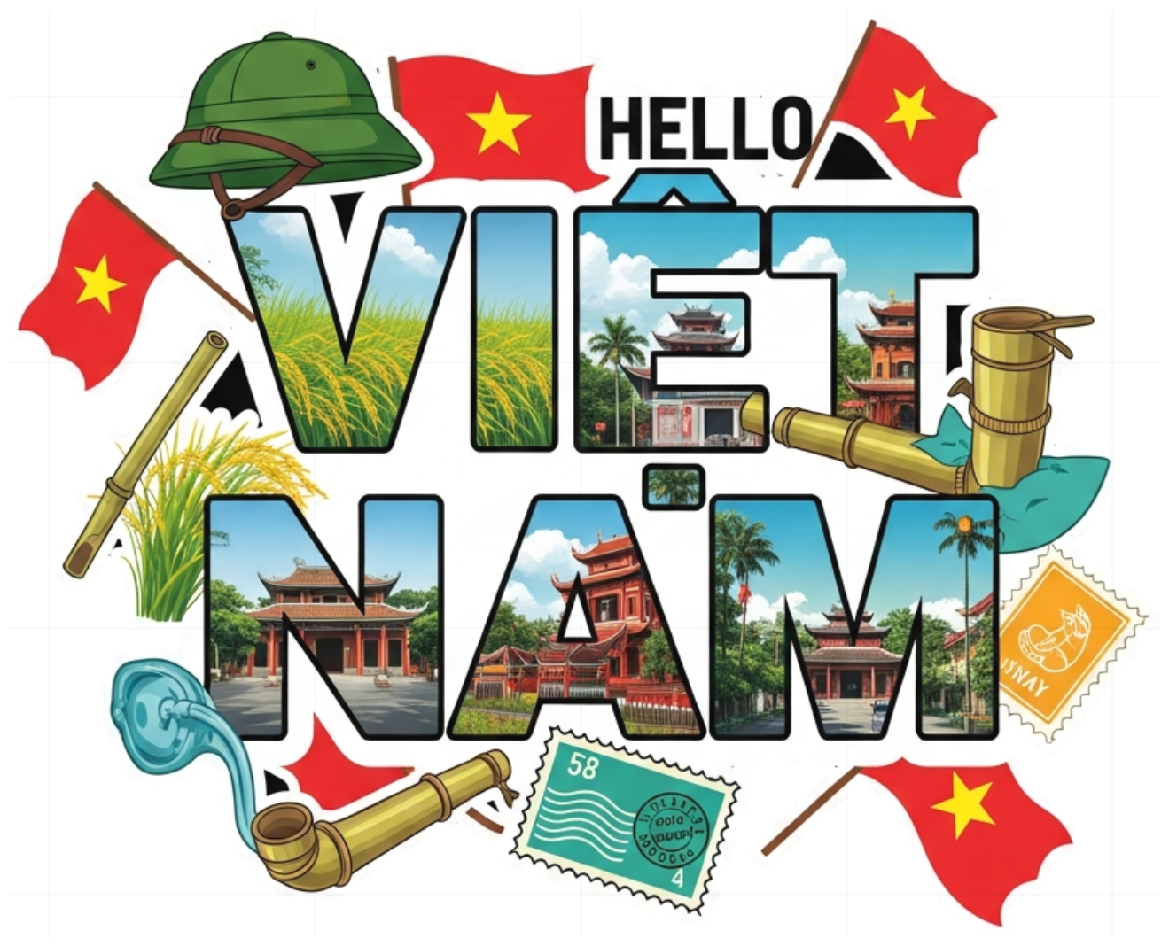 Áo Thun Trắng In Hình Design Việt Nam Streetwear - 130426-14-52-KBB