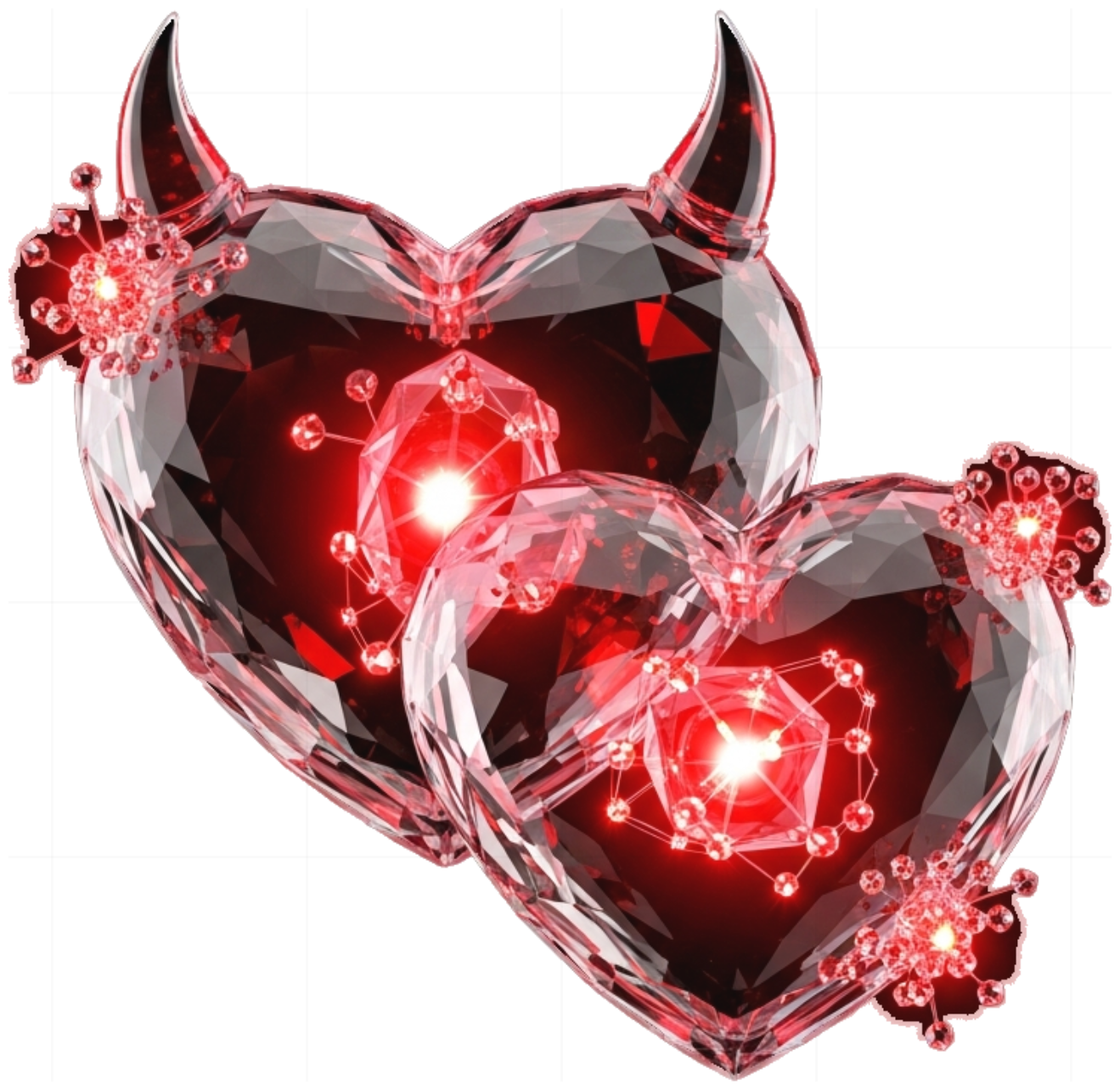 Áo Thun Trắng In Trái Tim 3D Crystalline Devil & Angel Form Rộng Unisex - 130626-14-13-ANL