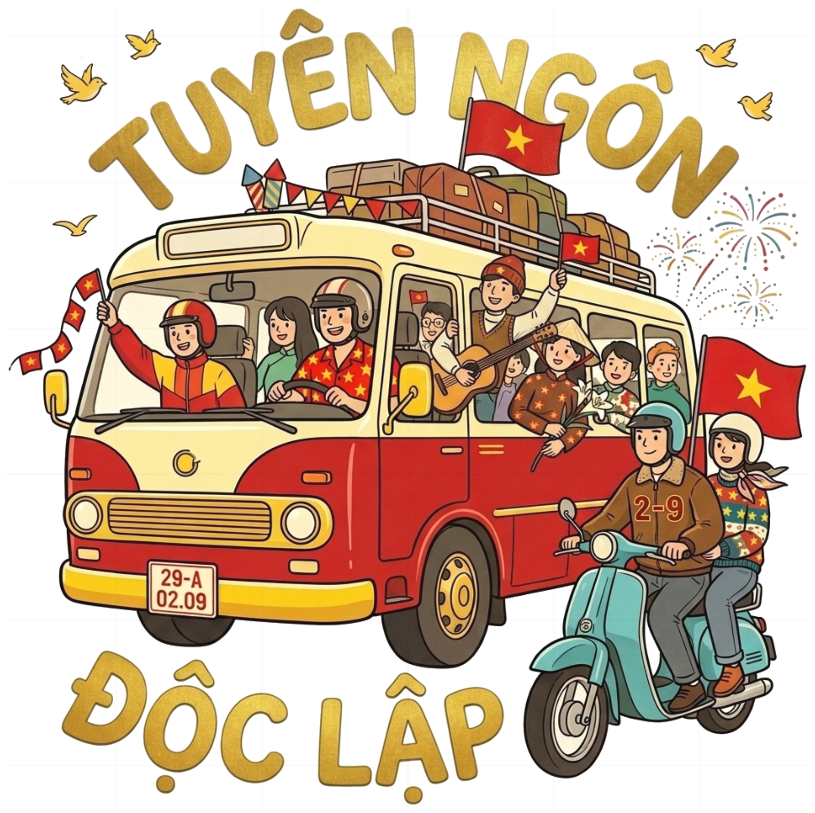 Áo Phông Tuyên Ngôn Độc Lập 2/9 Retro Form Rộng Cotton Unisex - 130726-15-19-HWZ