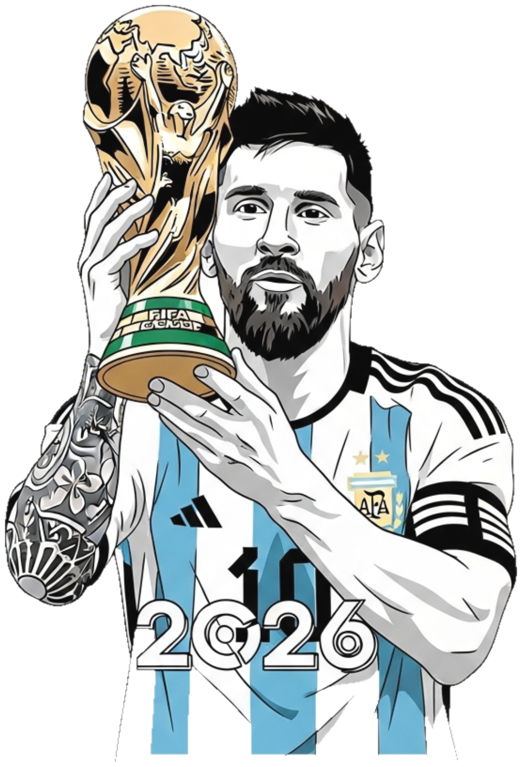 Áo Thun Messi Cầm Cúp FIFA 2026 Đẳng Cấp - 140526-15-22-EBC