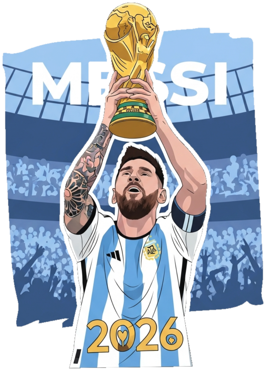 Áo Thun Trắng Lionel Messi Vô Địch World Cup 2026 - 140526-15-22-ERG