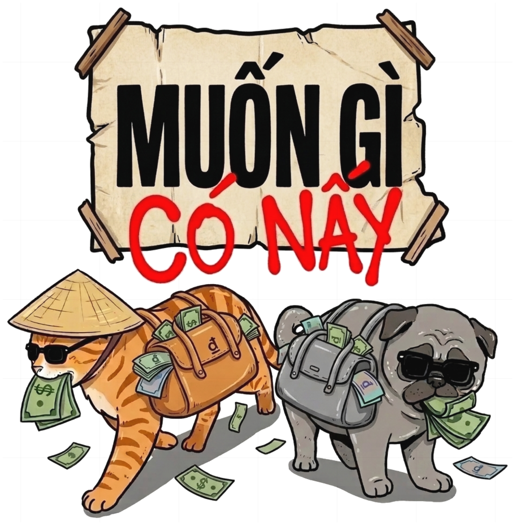 Áo Thun Muốn Gì Có Nấy Mèo Chó Unisex Form Rộng Streetwear Trendy vietnam.yo - 141026-13-55-UCM