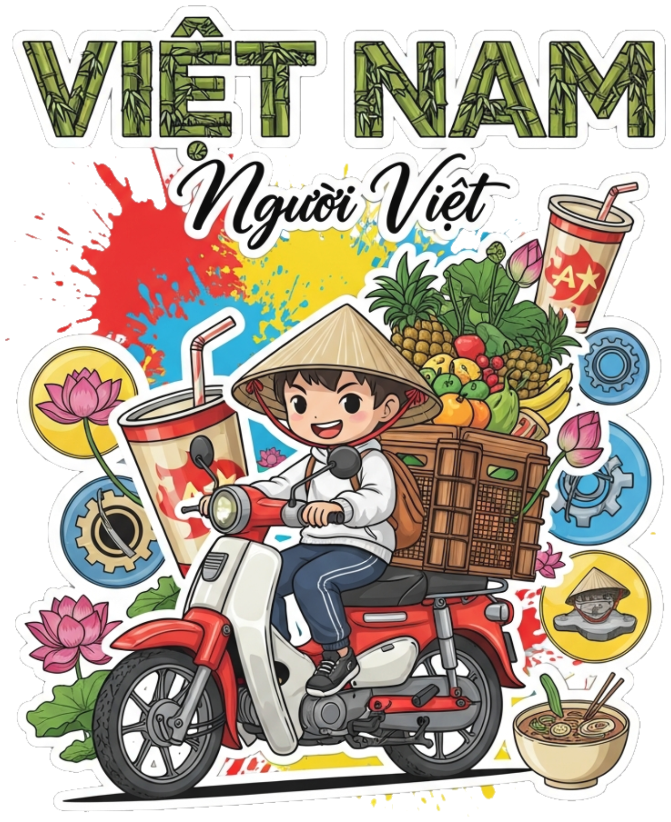 Áo Thun Đỏ Thời Trang Design Pop-Art Việt Nam - 150426-11-28-POT
