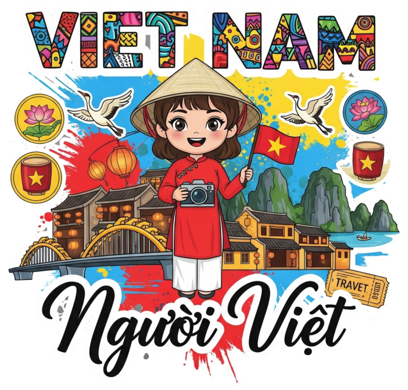 Áo Thun Đỏ Thời Trang Việt Nam Design Cá Tính - 150426-11-45-EXW