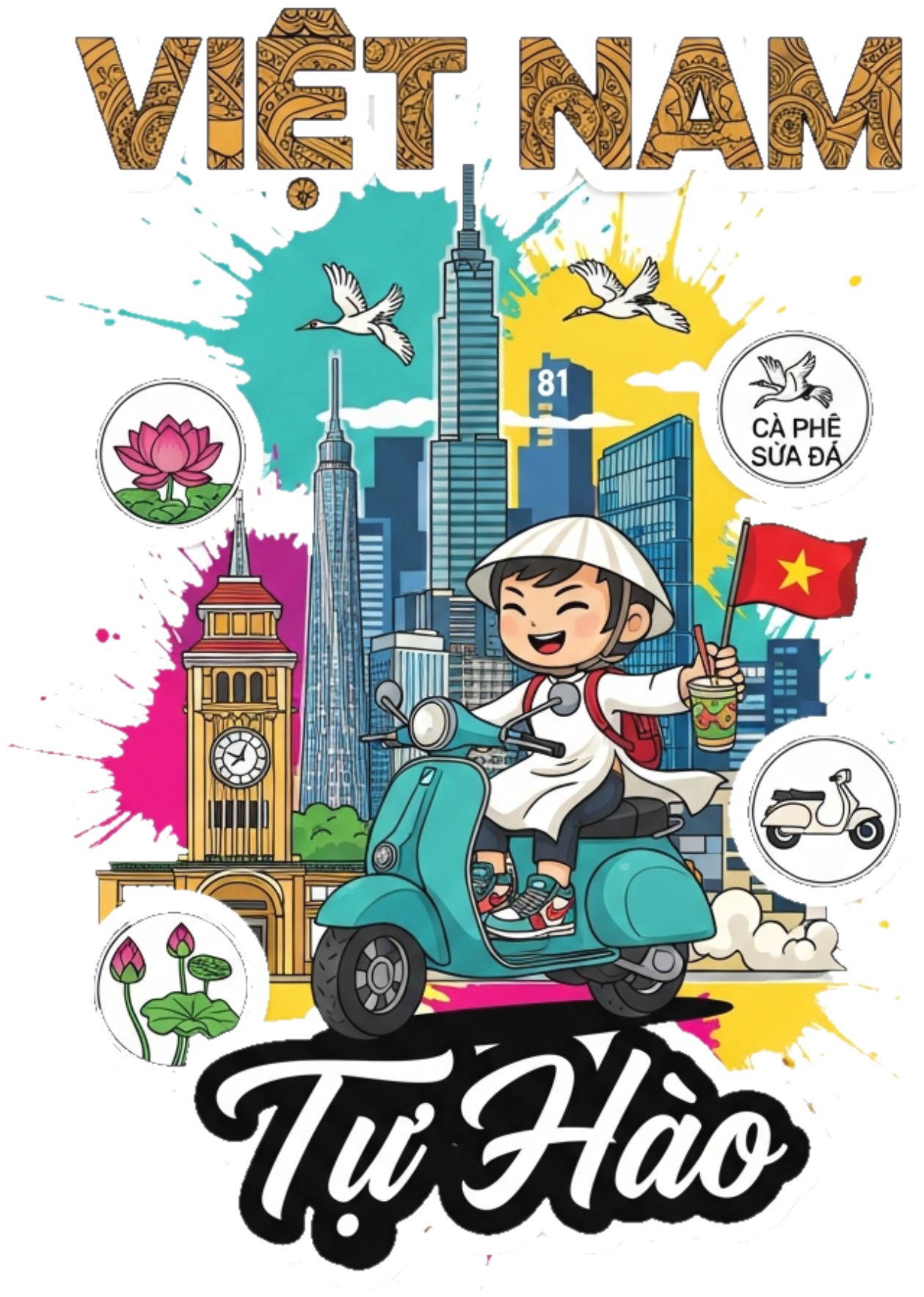 Áo Thun Đỏ In Hình Urban Pop-Art Việt Nam Tự Hào - 150426-11-50-JFA