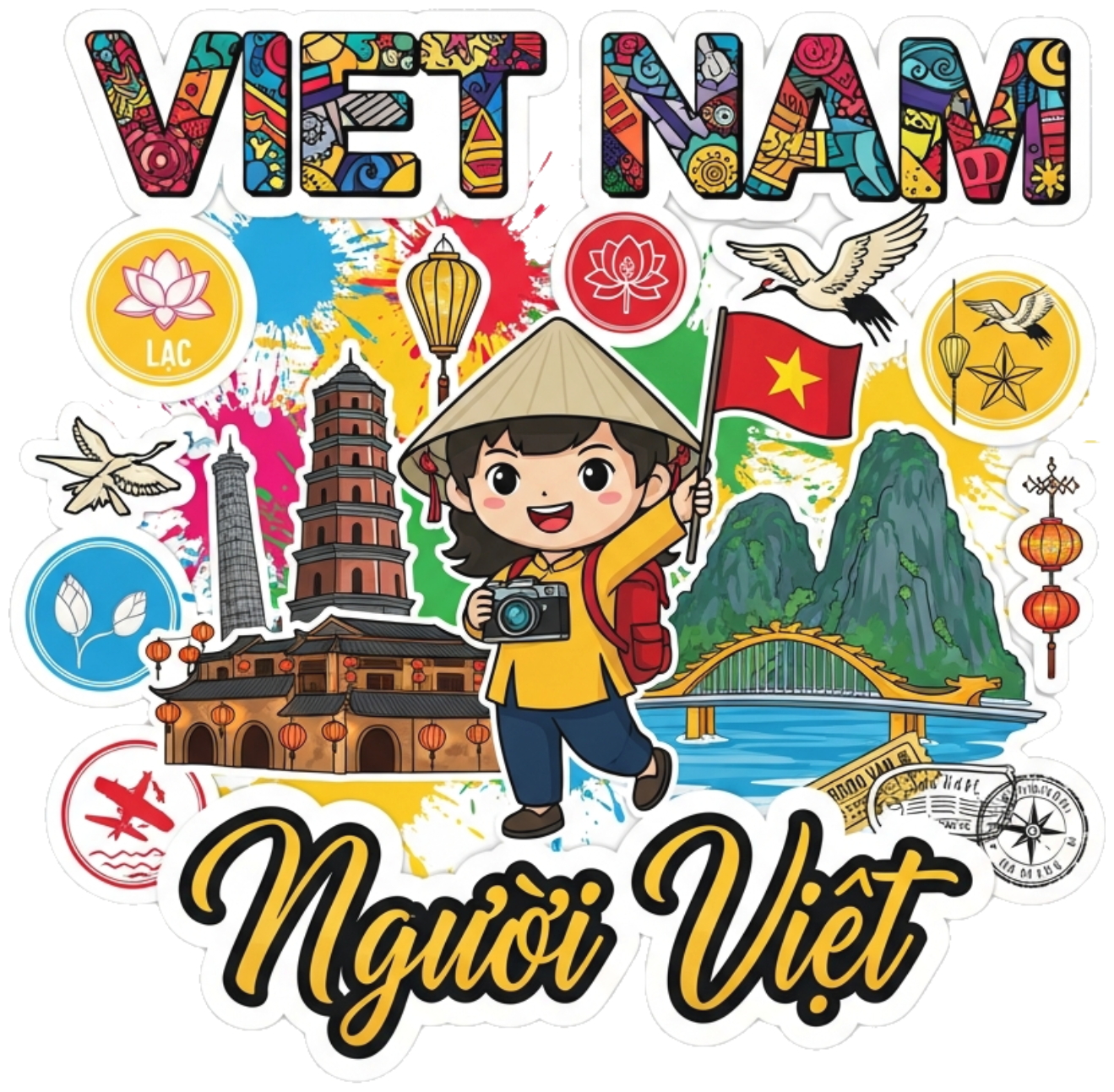 Áo Thun Màu Đỏ Thiết Kế Việt Nam Pop-Art Năng Động - 150426-14-28-YSY