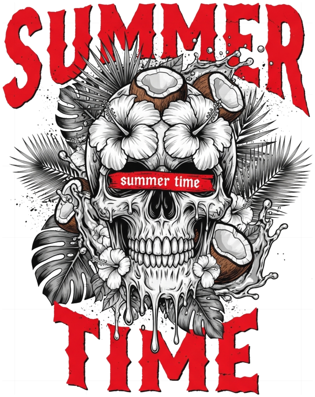 Áo Thun Summer Time Skull Streetwear Y2K Unisex Form Rộng Cotton Cao Cấp - 150626-13-53-GVF