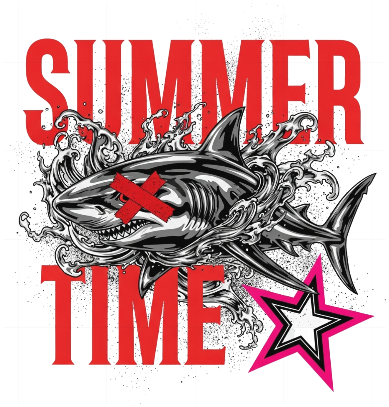 Áo Thun Summer Time Shark Streetwear Unisex Cotton Co Giãn - 150626-14-16-EWW