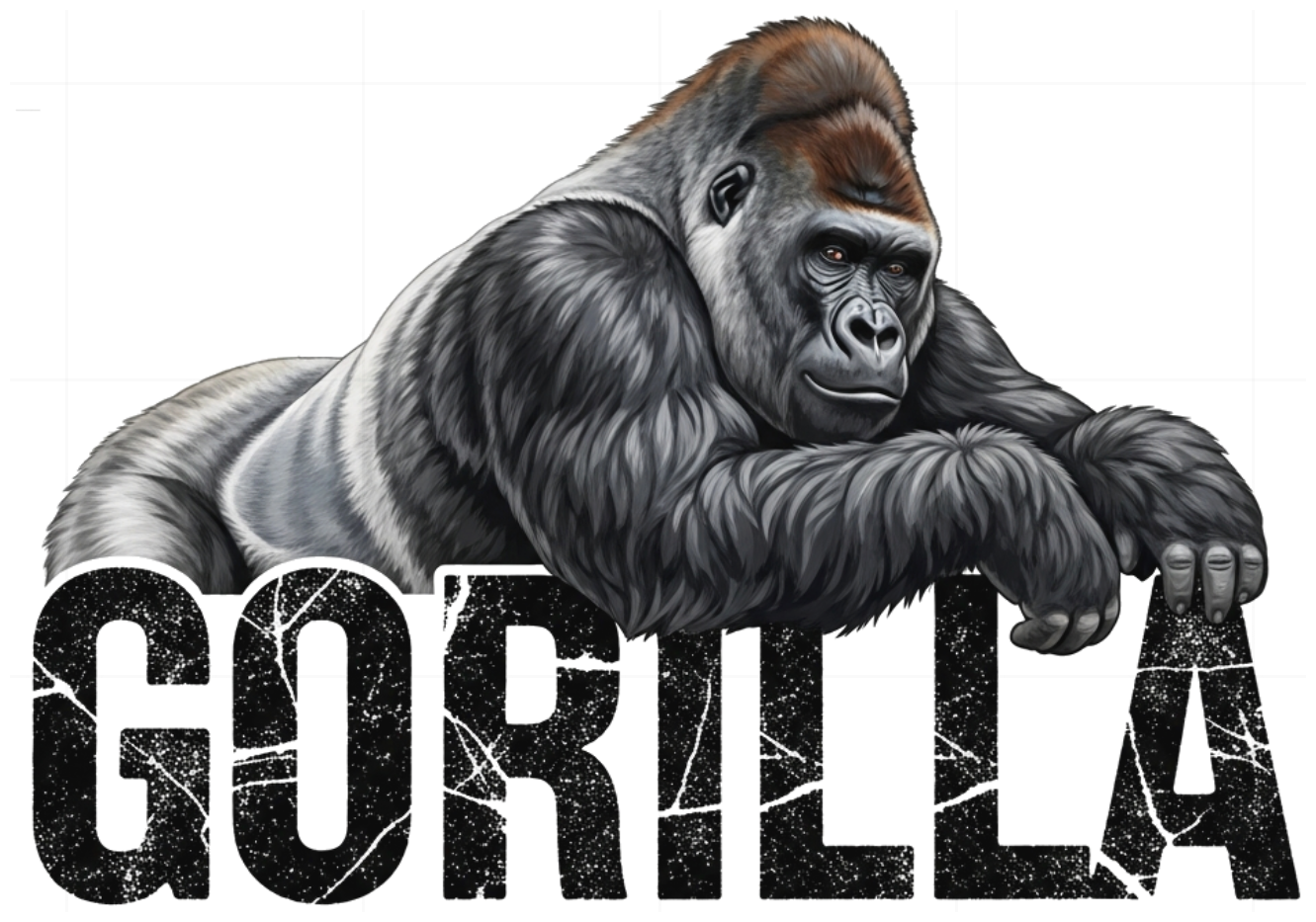 Áo Thun Gorilla Silverback Form Rộng Unisex Cotton Trắng Cực Chất - 150626-14-58-UDE