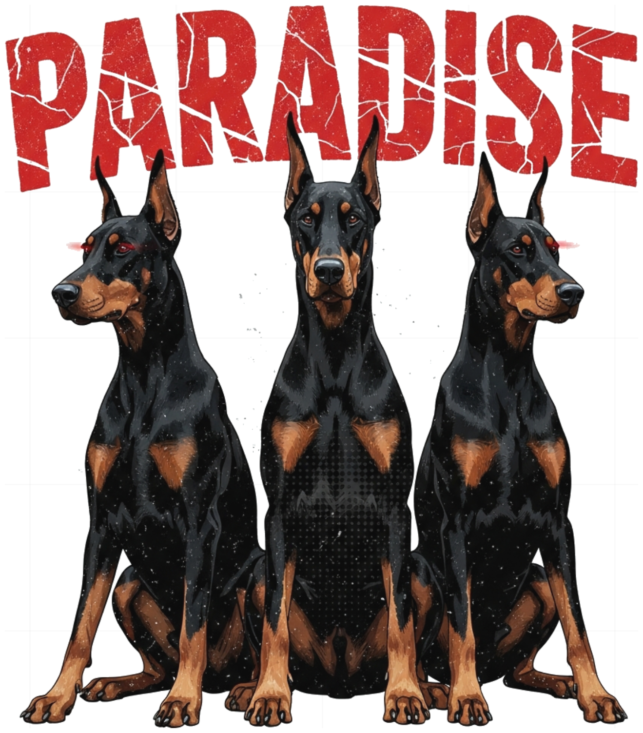 Áo Thun Paradise Doberman Streetwear Vintage Form Rộng Cotton - 150626-15-17-MVO
