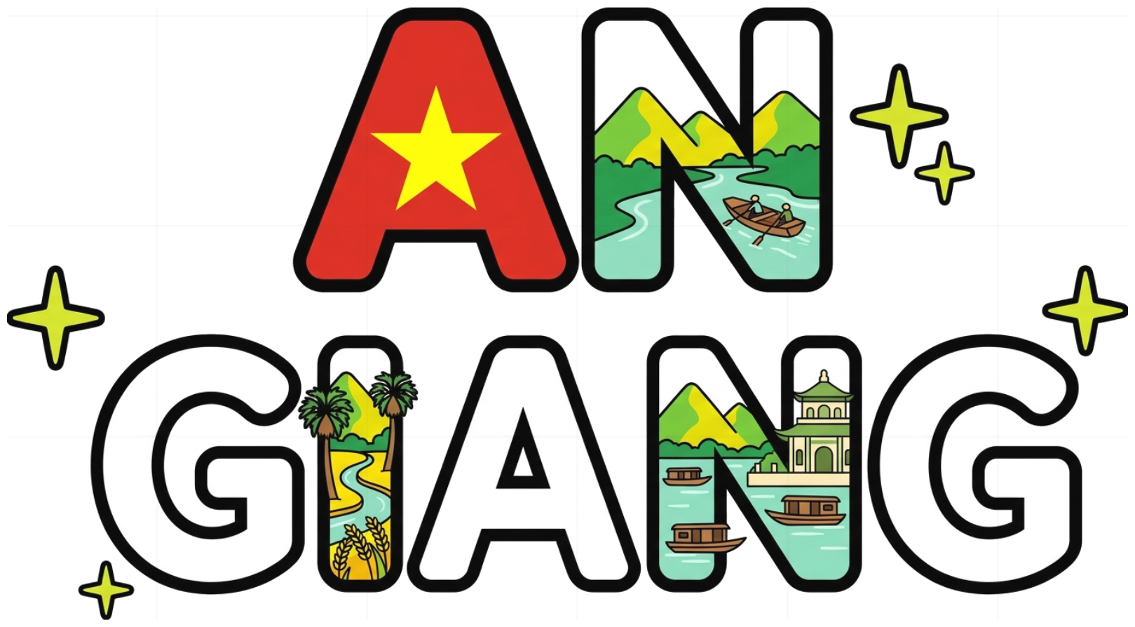 Áo thun du lịch An Giang VNXK HAMCHOI Đen cotton form rộng An Giang Travel Tee - 160726-11-33-TAB