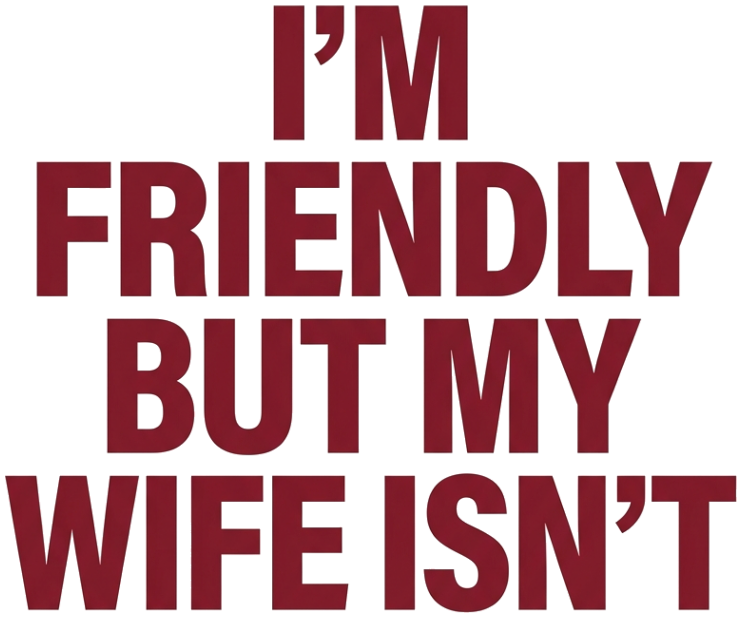 Áo Thun Unisex Slogan I'm Friendly But My Wife Isn't Cotton 100% Streetwear Hài Hước - 160926-10-59-FAF