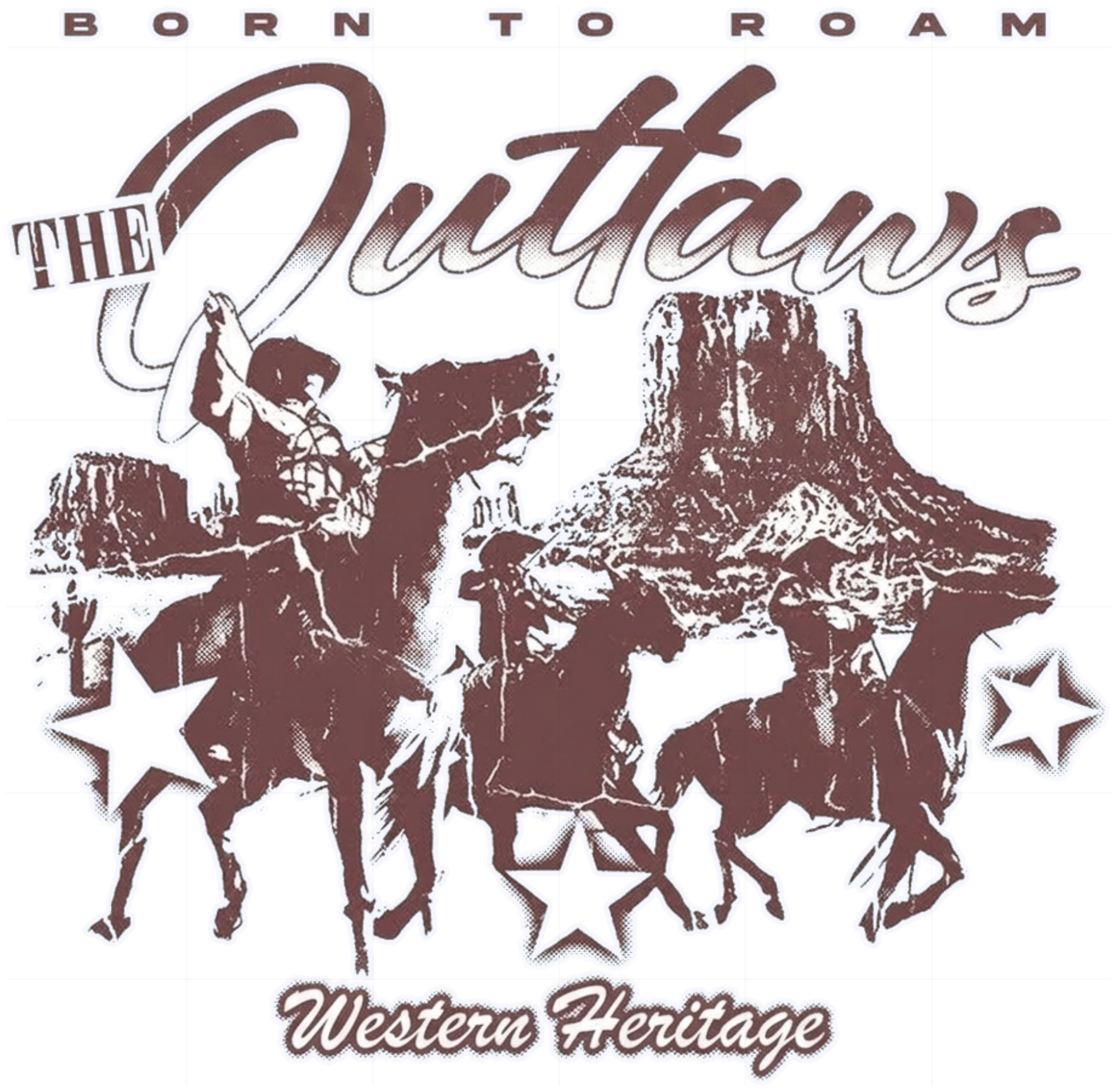 Áo thun Boxy Cotton Unisex Vintage Western Cowboy Outlaws Streetwear cực chất 171026-10-00-NZO