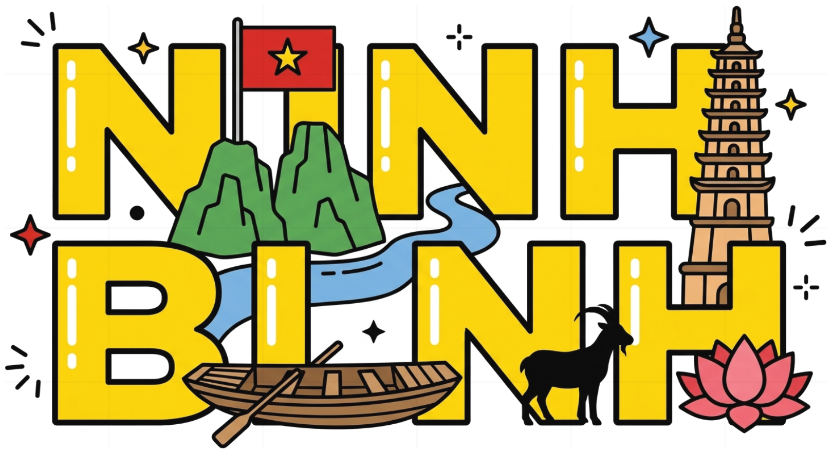 Áo thun Ninh Bình du lịch VNXK HAMCHOI Trắng cotton form rộng Ninh Binh Nature Tee - 180726-08-47-BMD