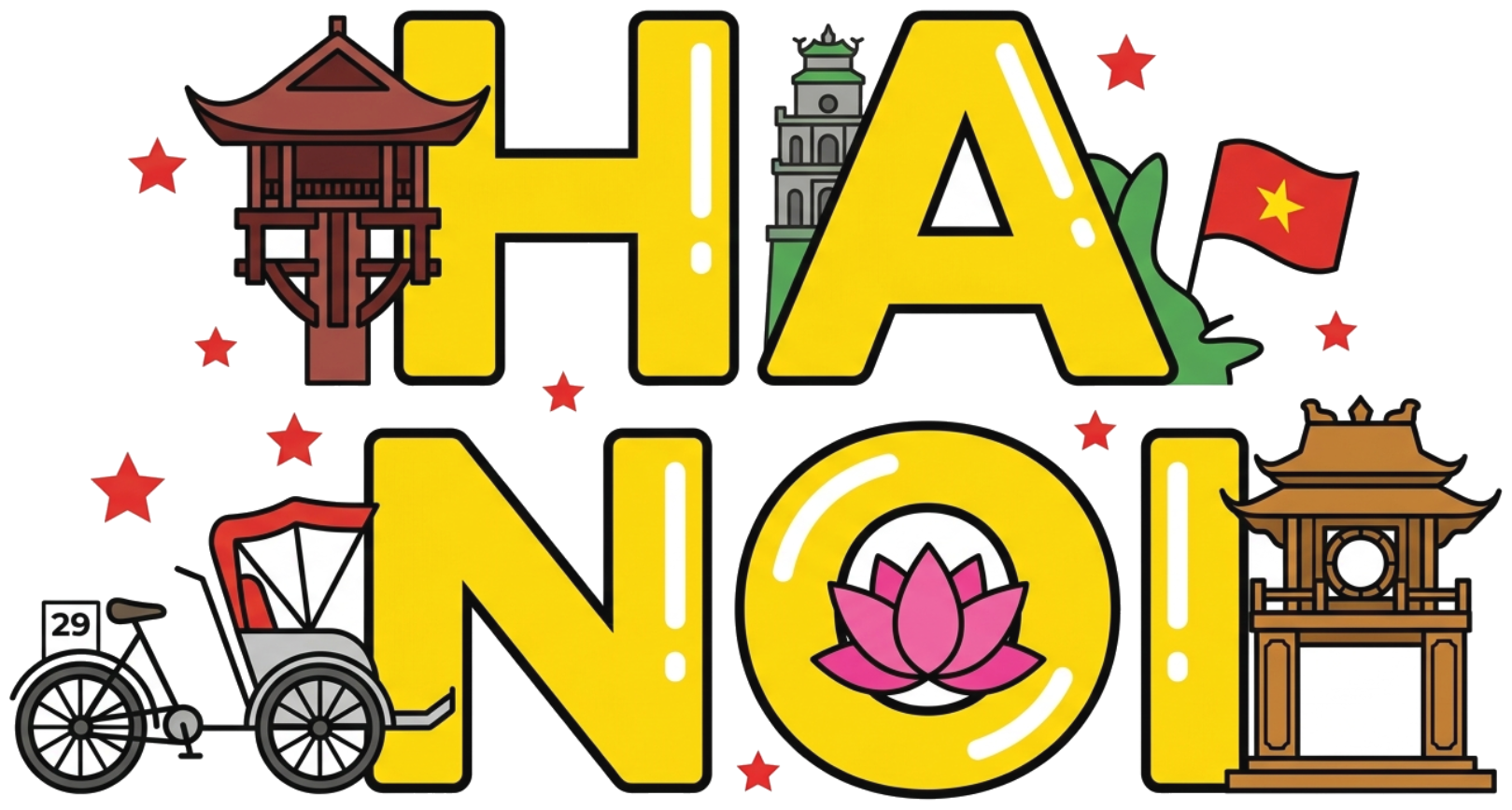 Áo thun Hà Nội VNXK HAMCHOI Trắng form rộng Hanoi Spirit Tee - 180726-08-51-LFS