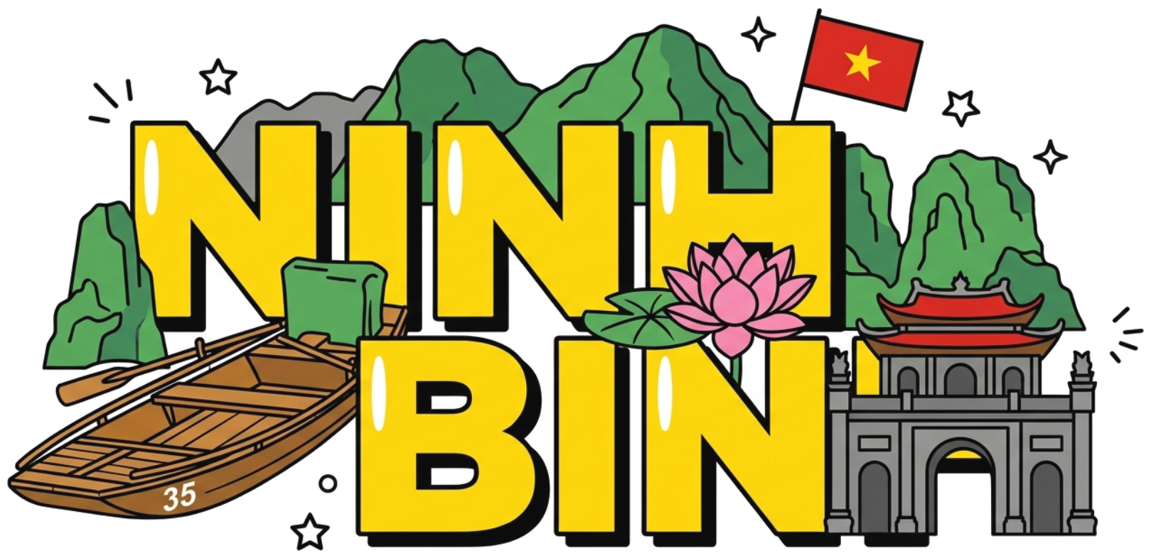 Áo thun Ninh Bình VNXK HAMCHOI Trắng cotton form rộng Ninh Binh Heritage Tee - 180726-08-55-NTF