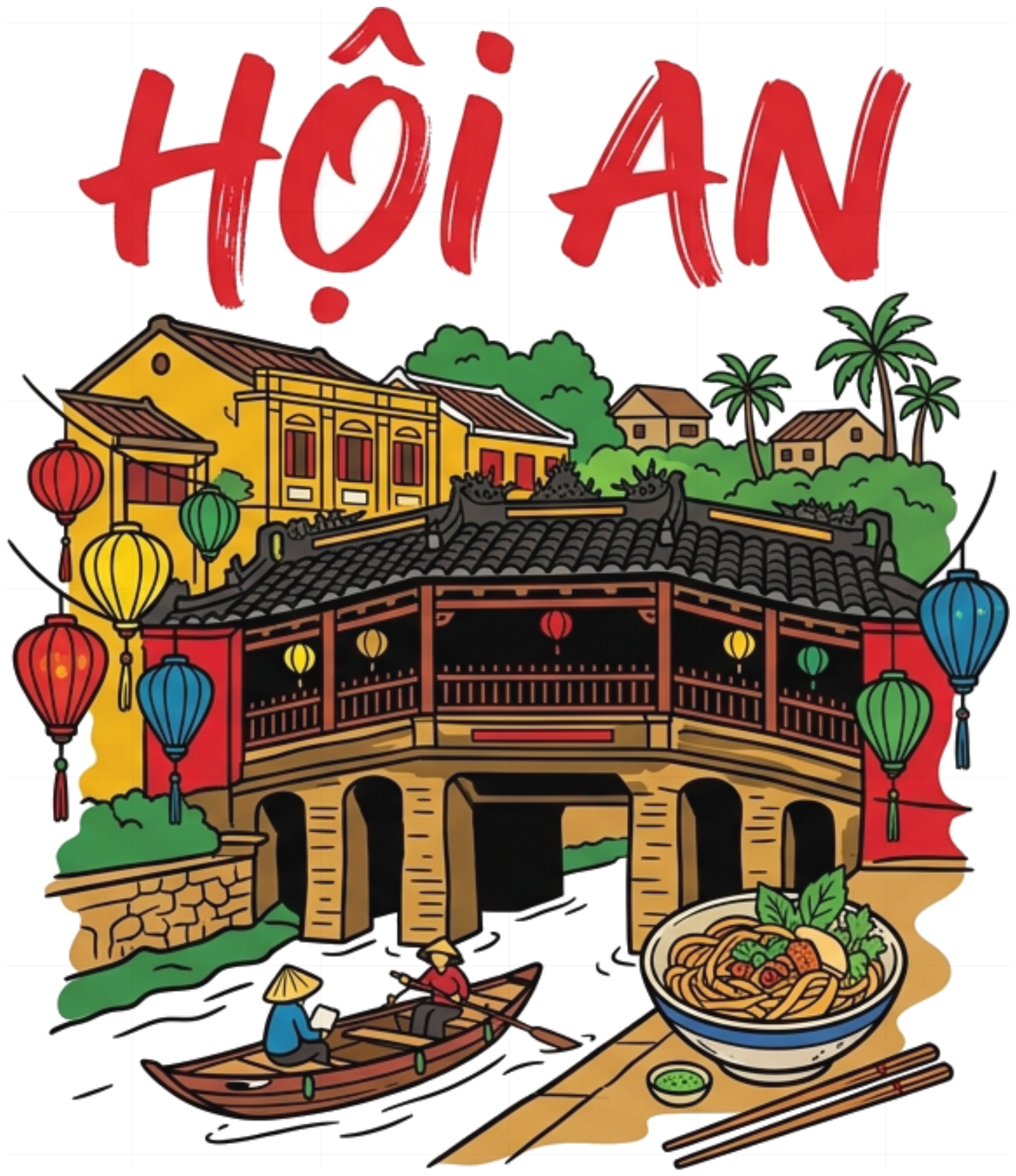 Áo thun du lịch Hội An VNXK HAMCHOI Trắng form rộng oversize Hoi An Charm Tee - 180726-09-38-ECS