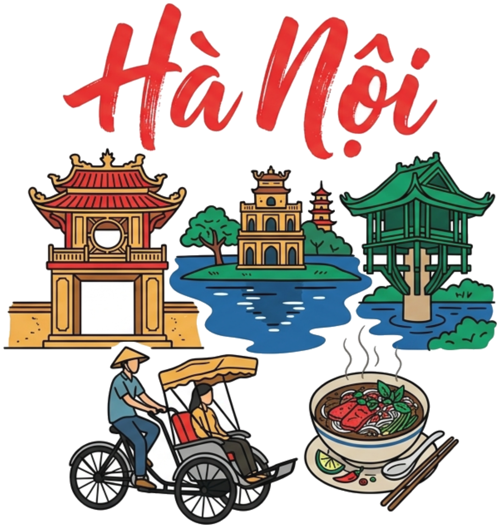 Áo thun du lịch Hà Nội VNXK HAMCHOI Trắng form rộng cotton Hanoi Heart Tee - 180726-09-42-MYT