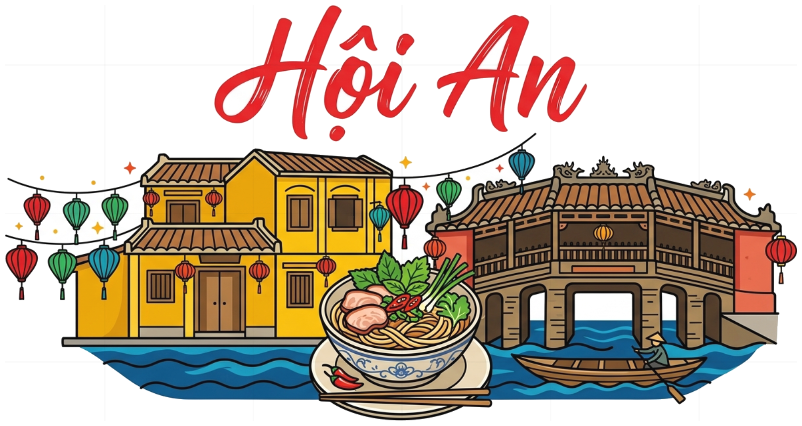 Áo thun du lịch VNXK HAMCHOI Trắng form rộng oversize Hoi An Souvenir Tee - 180726-09-43-VXX