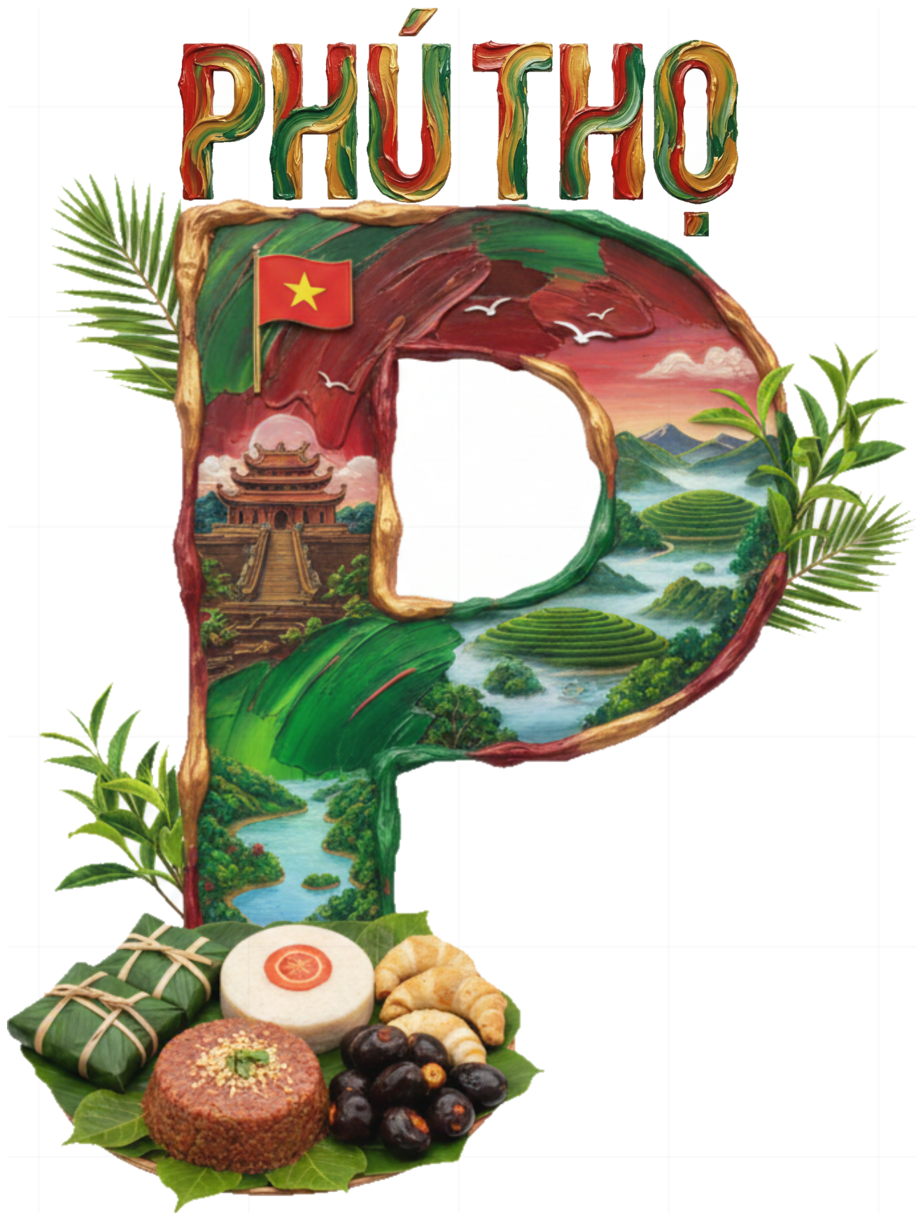 Áo Thun Phú Thọ Chữ P Đền Hùng Đồi Chè Long Cốc - Áo Phông Trắng Unisex Cotton Co Giãn Form Rộng Xu Hướng Du Lịch 2026 - 200426-17-12-ORO