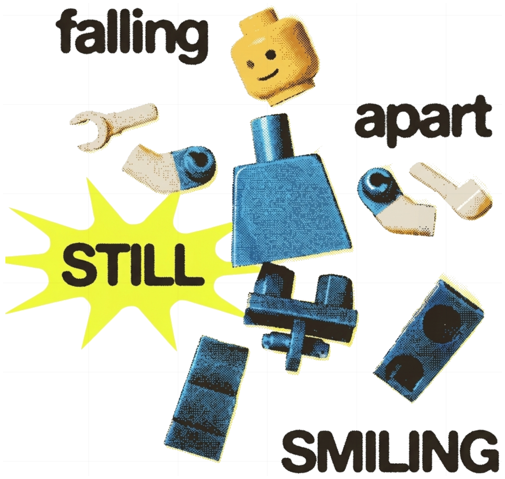Áo Thun Nam Nữ Form Boxy Streetwear Cotton 100% Graphic Lego Parody Falling Apart Still Smiling - 201026-15-24-JLB