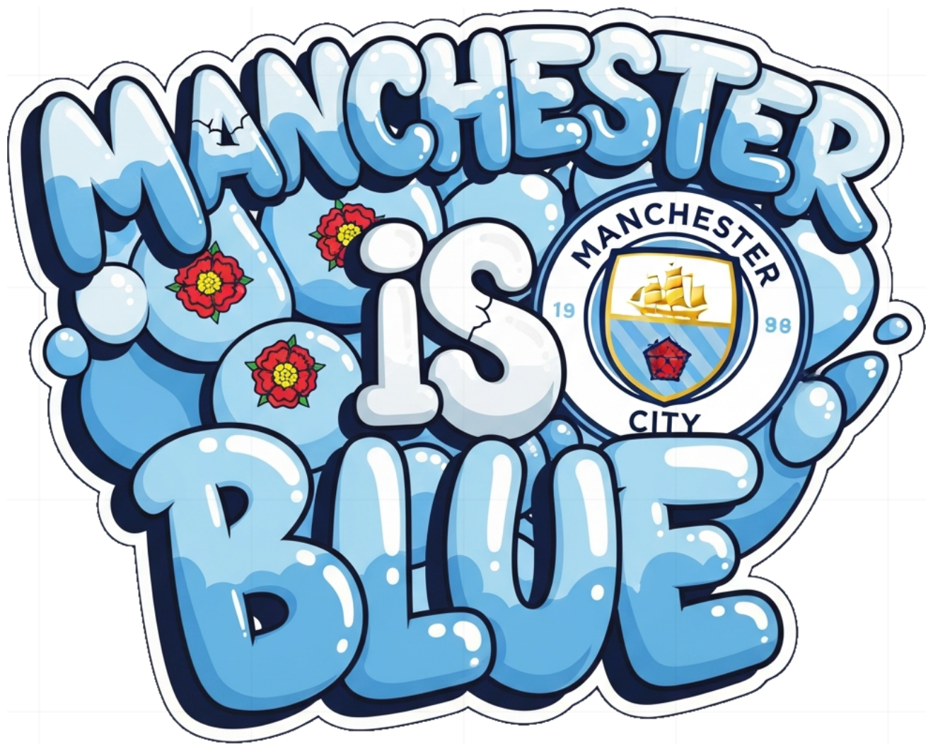 Áo Thun Manchester Is Blue Sky Blue - Áo Phông Man City Form Rộng Cotton 100% Unisex Cao Cấp Thời Trang Streetwear - 210526-15-06-ZQI