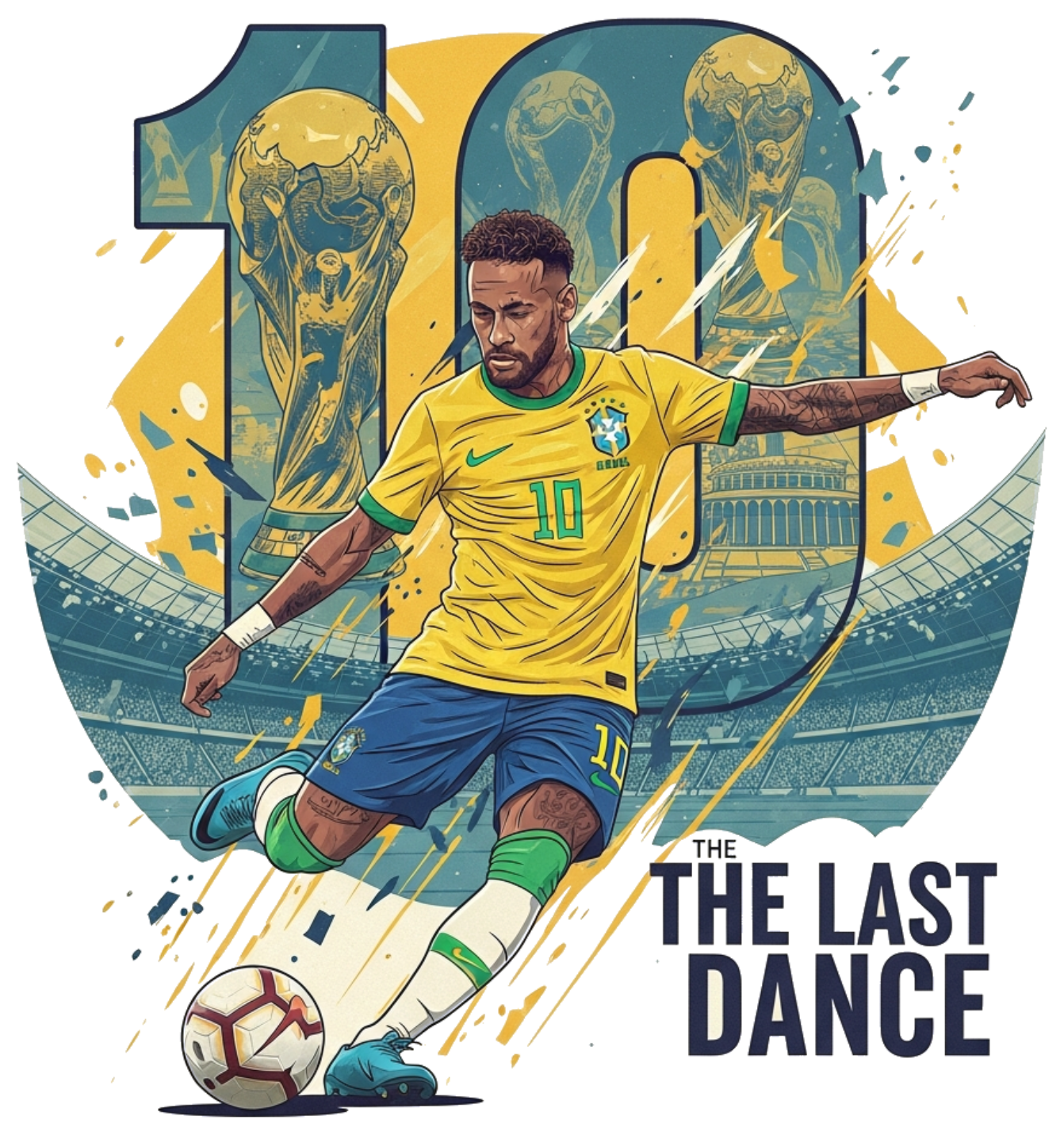 Áo Thun Neymar Jr World Cup Last Dance - Áo Phông Trắng Unisex 