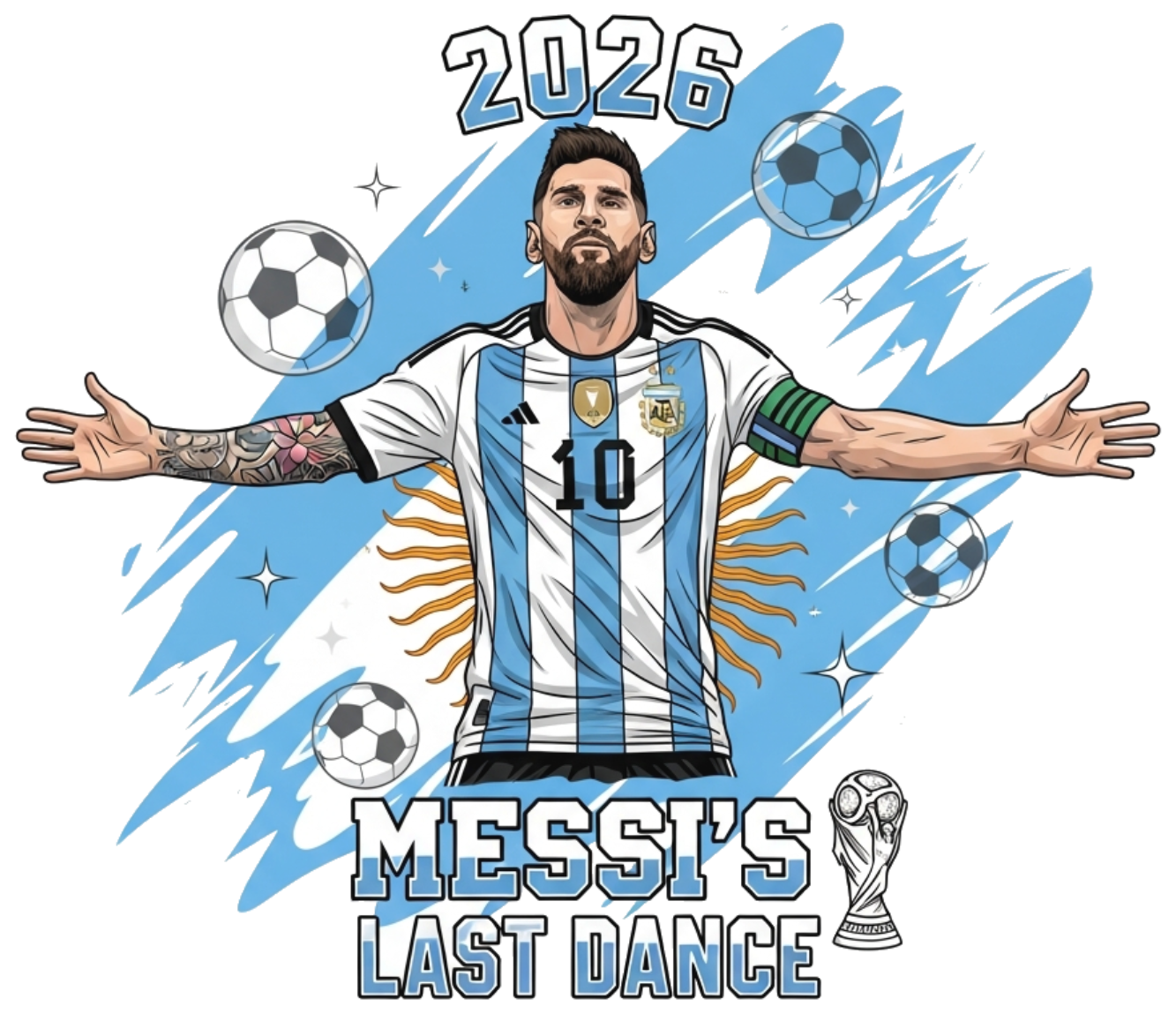 Áo Thun Nam Nữ Unisex Form Rộng Cotton 100% In Hình Lionel Messi World Cup 2026 Cực Chất - Thời Trang Streetwear The Last Dance - 210526-17-21-KFR