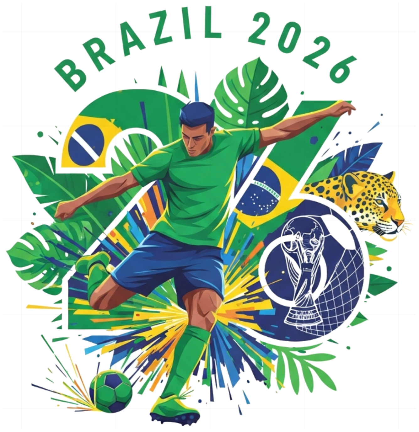 Áo Thun Brazil World Cup 2026 Design Unisex Form Rộng Cotton Cao Cấp - Áo Phông Trắng Thời Trang Bóng Đá Cực Chất 220526-15-19-NCB
