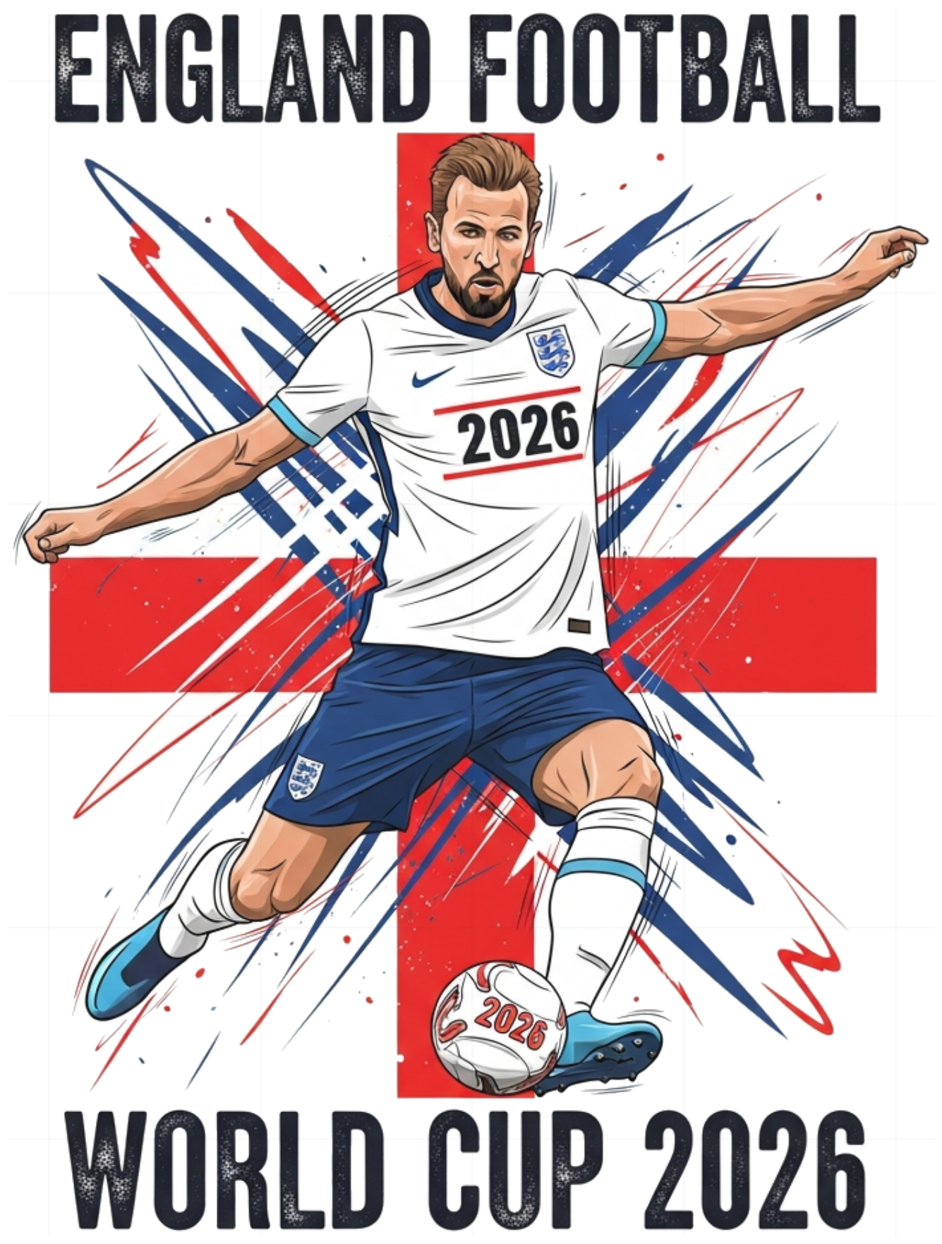 Áo Thun Harry Kane Đội Tuyển Anh World Cup 2026 Slogan Design - Form Rộng Cotton Unisex Local Brand Cực Chất - 220526-16-28-TZE