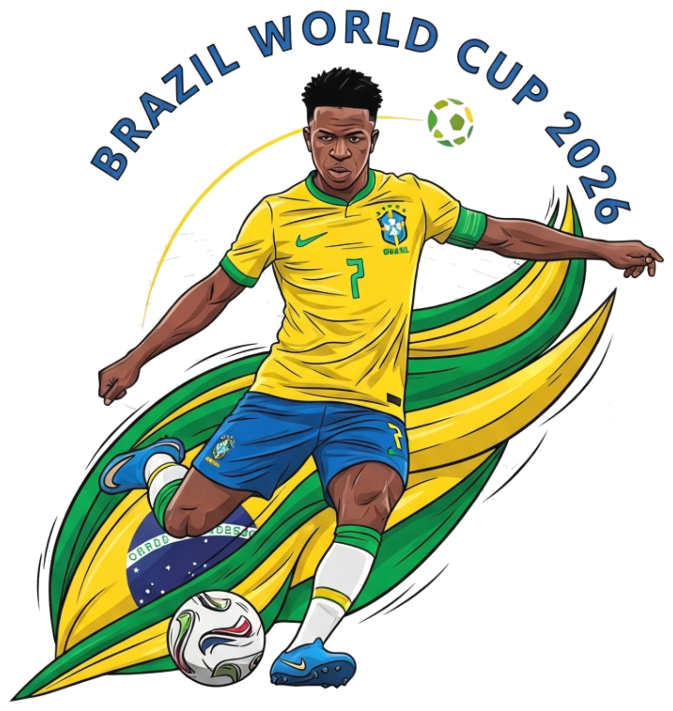 Áo Thun Trắng Vinicius Jr Đội Tuyển Brazil World Cup 2026 - Áo Phông Unisex Form Rộng Cotton Cao Cấp Xu Hướng Thời Trang Bóng Đá - 220526-16-46-OOG